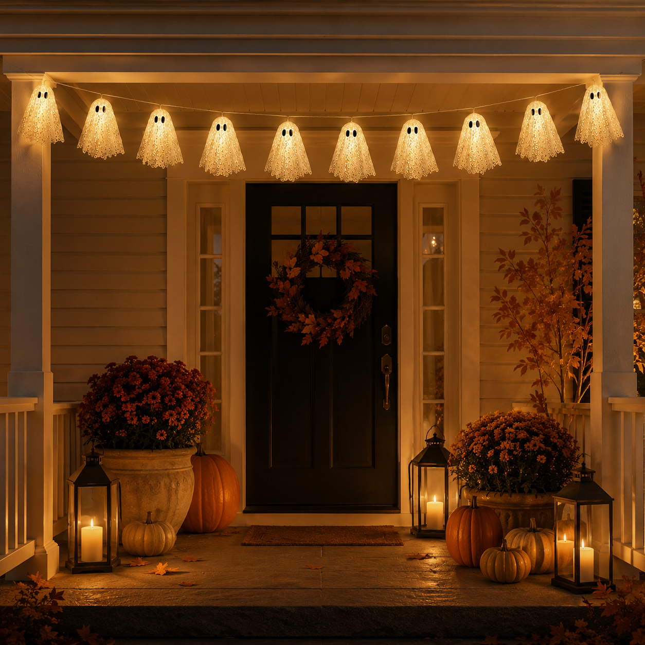 Lighted Lace Ghost Garland
