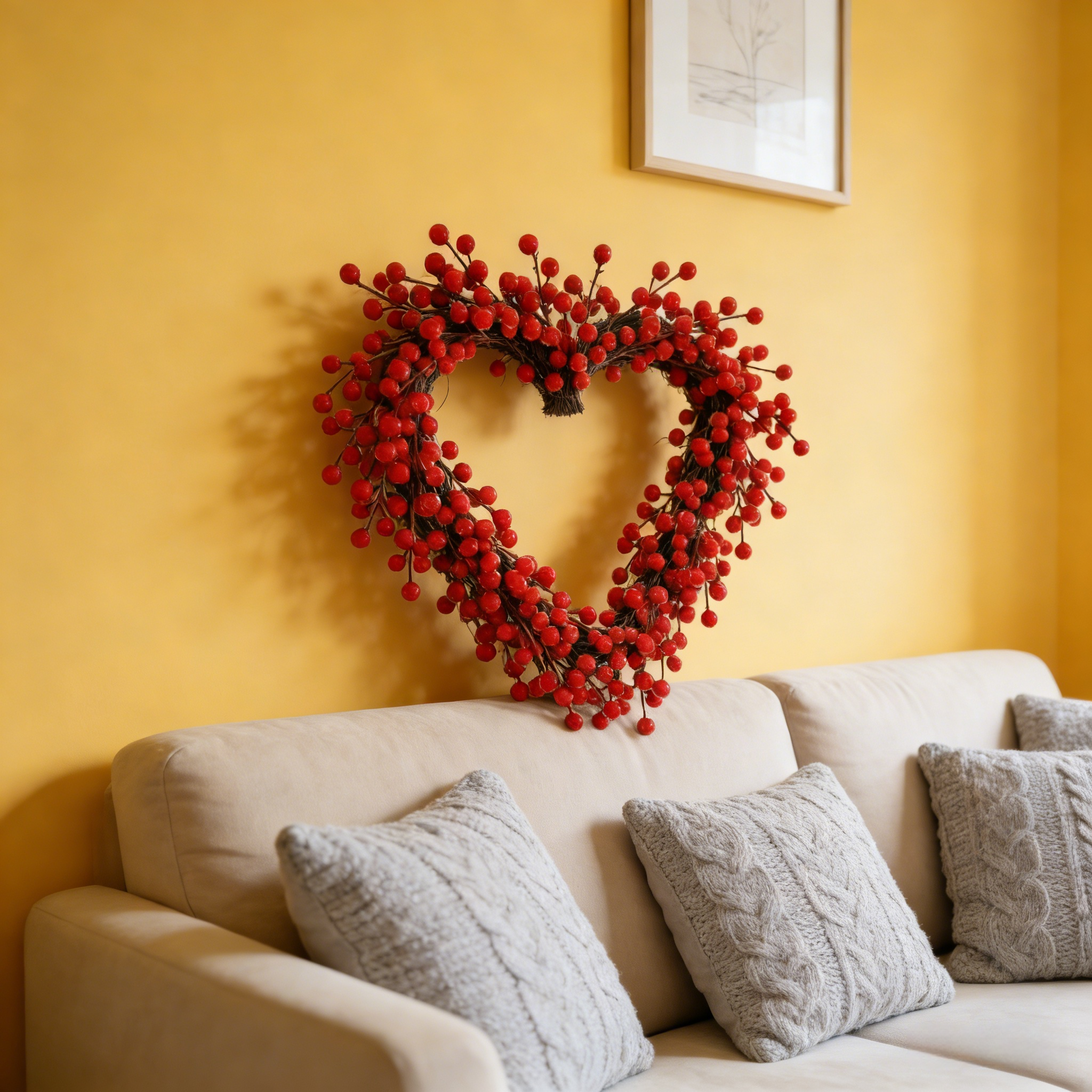 Red Berries Heart-Shaped Wreath