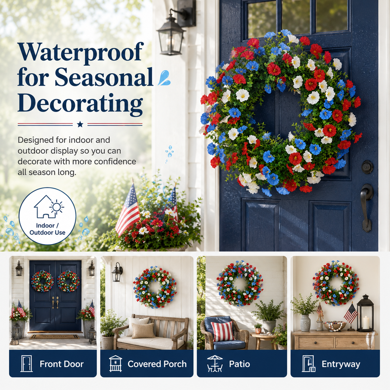 Patriotic Floral Wreath