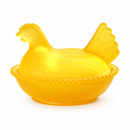 Elegant And Durable Chicken-Shaped Crystal Glass Storage Jar