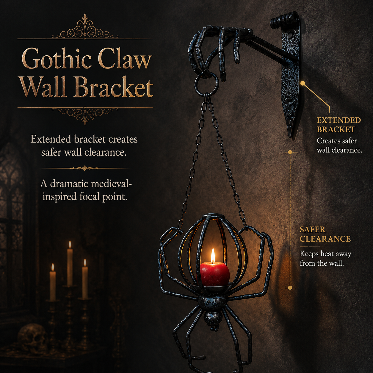 Gothic Spider Wall Sconce