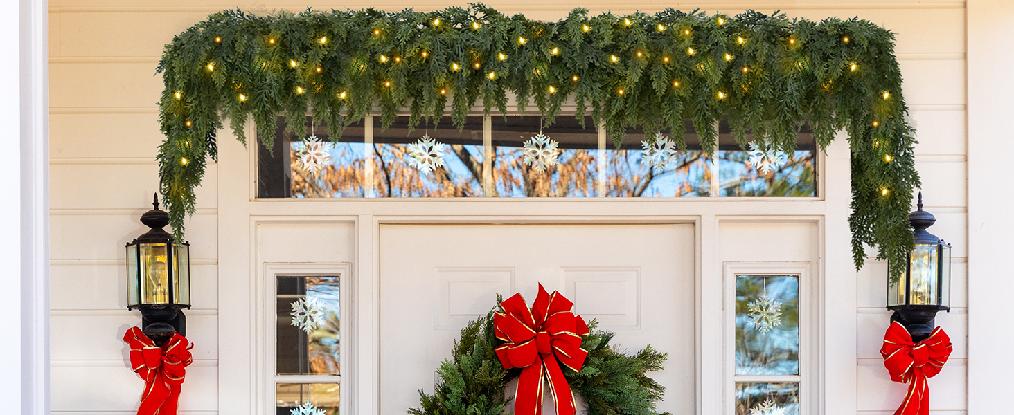 Artificial Cypress Cedar Pine Needles Greenery Seasonal Garland