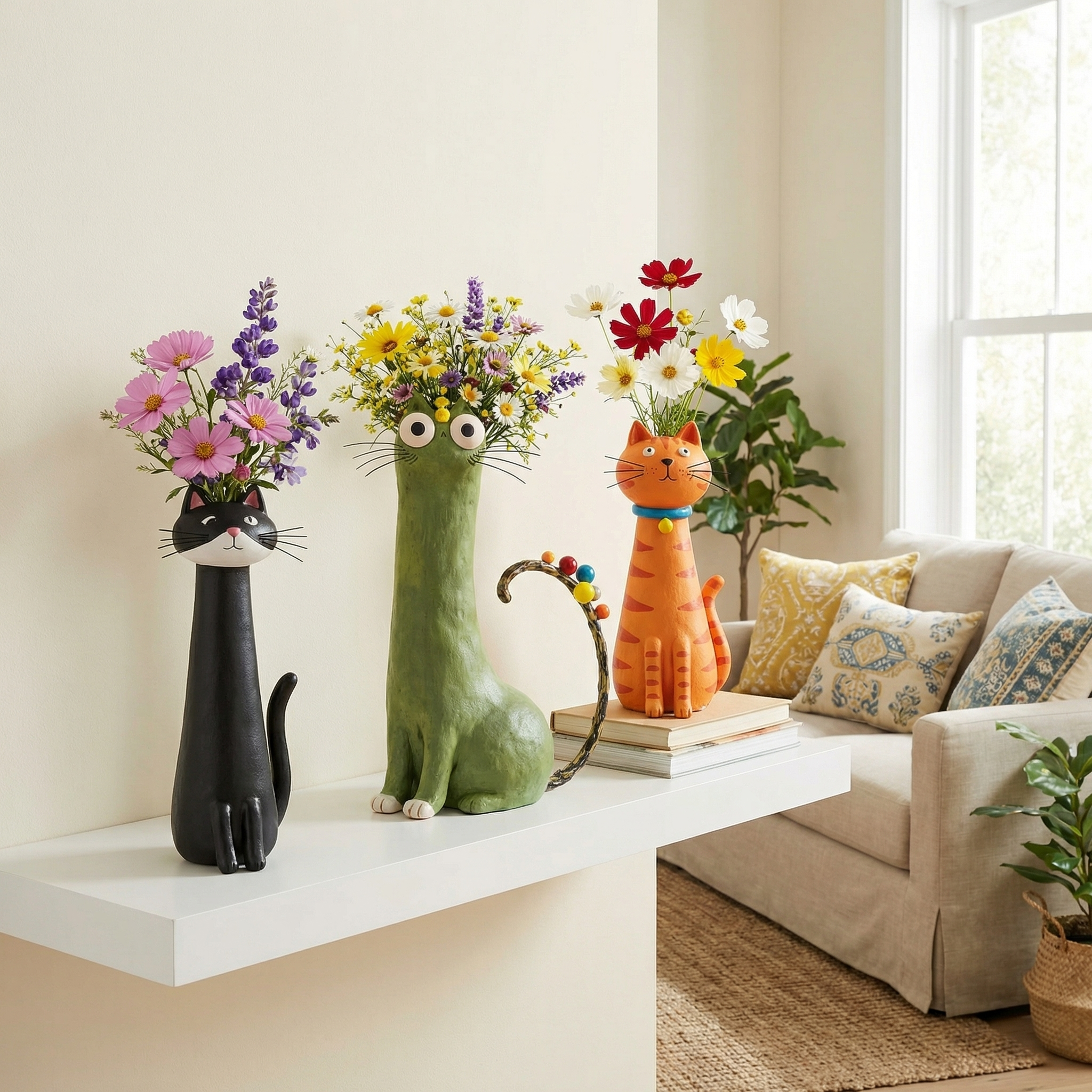 Handmade Quirky Cat Vase