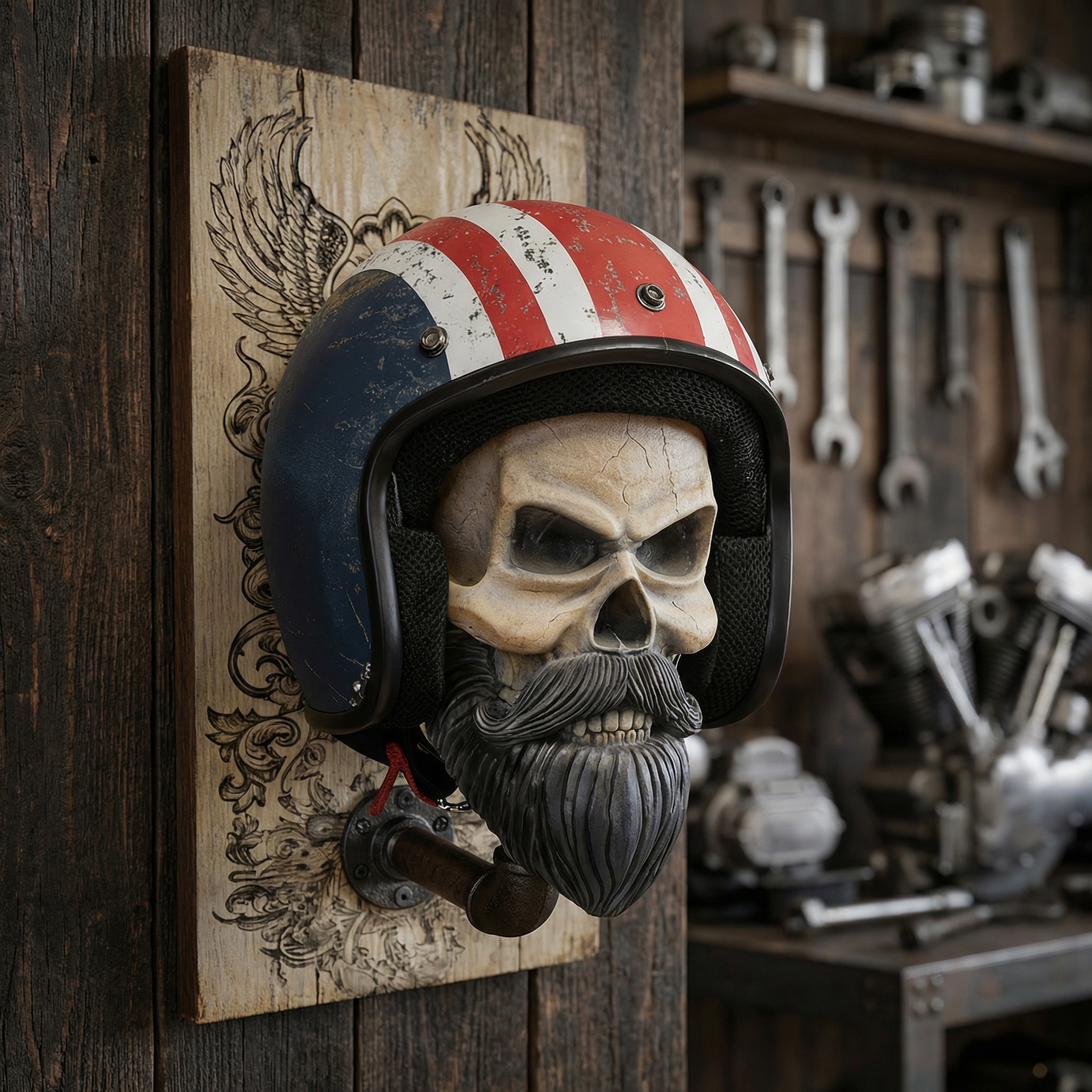 Skull Wall Sculpture Helmet Pendant Mask