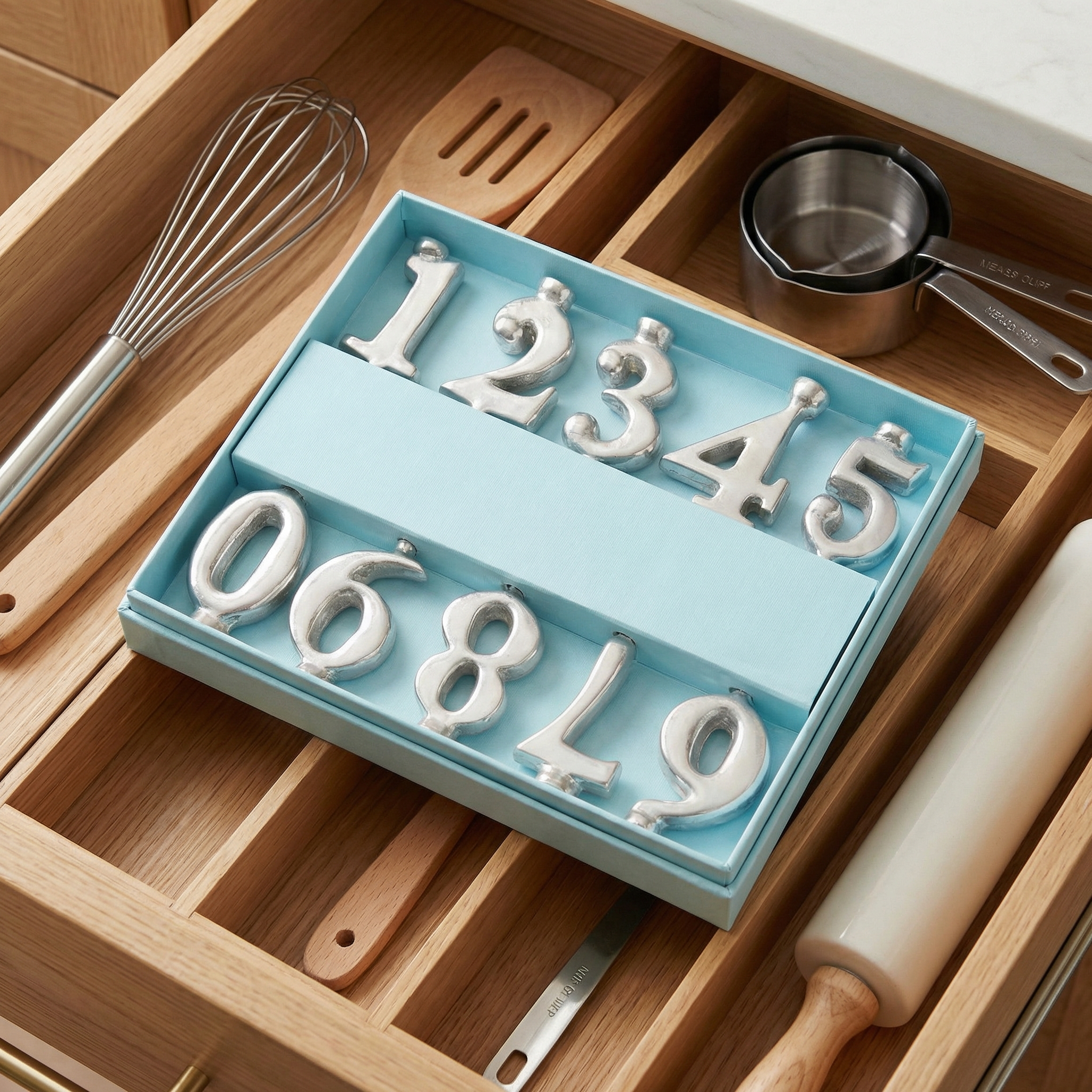 Reusable 0–9 Number Candle Holder Set