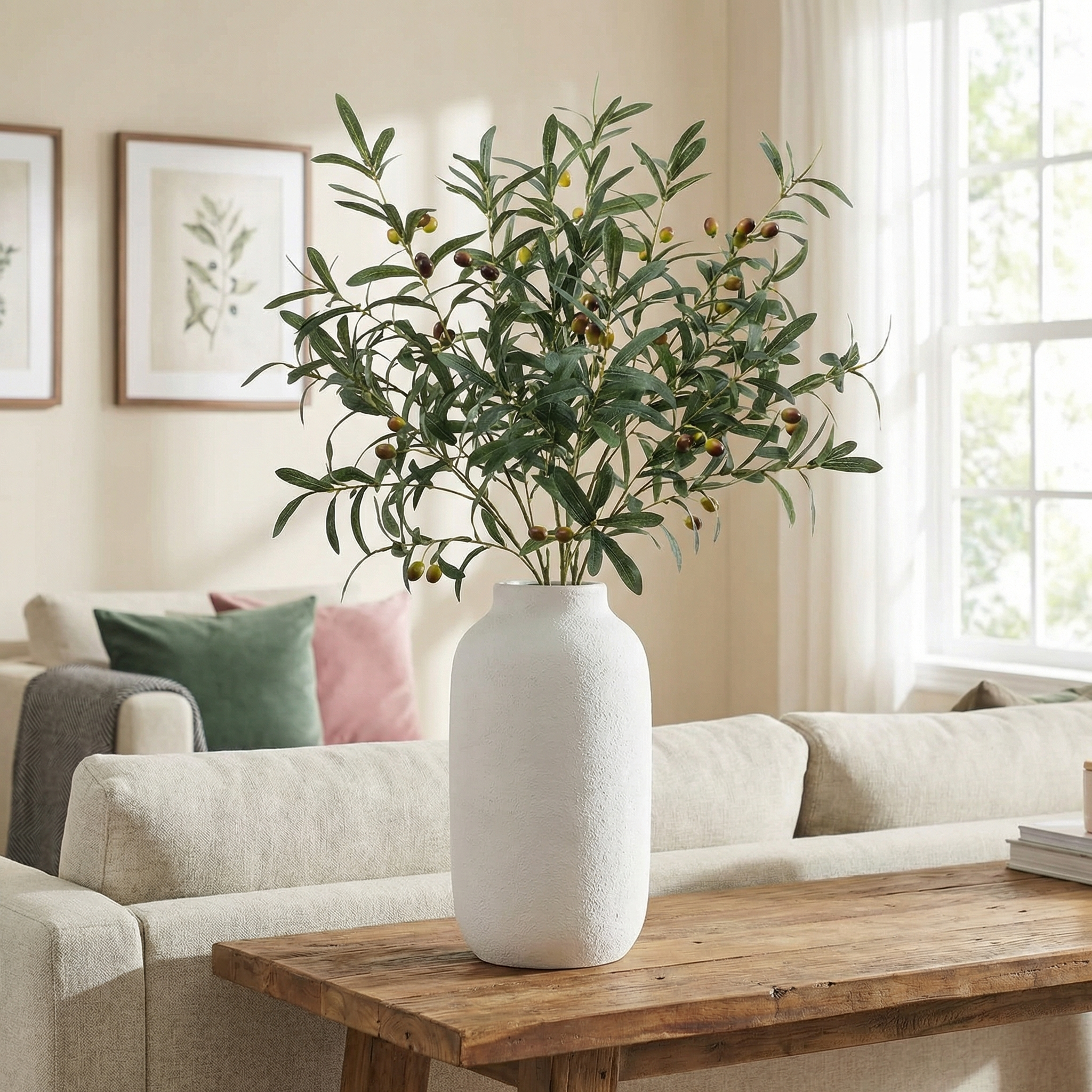 Large Tall Fake Olive Tree Branches