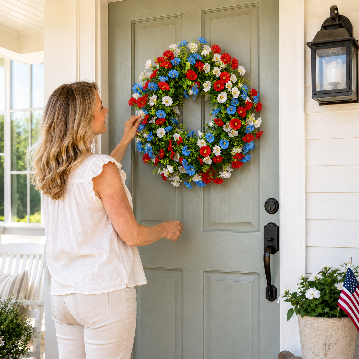 Patriotic Floral Wreath