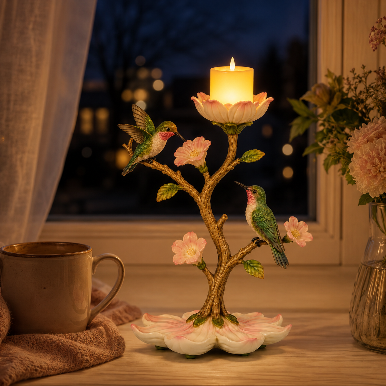Hummingbird Garden LED Candle Decor