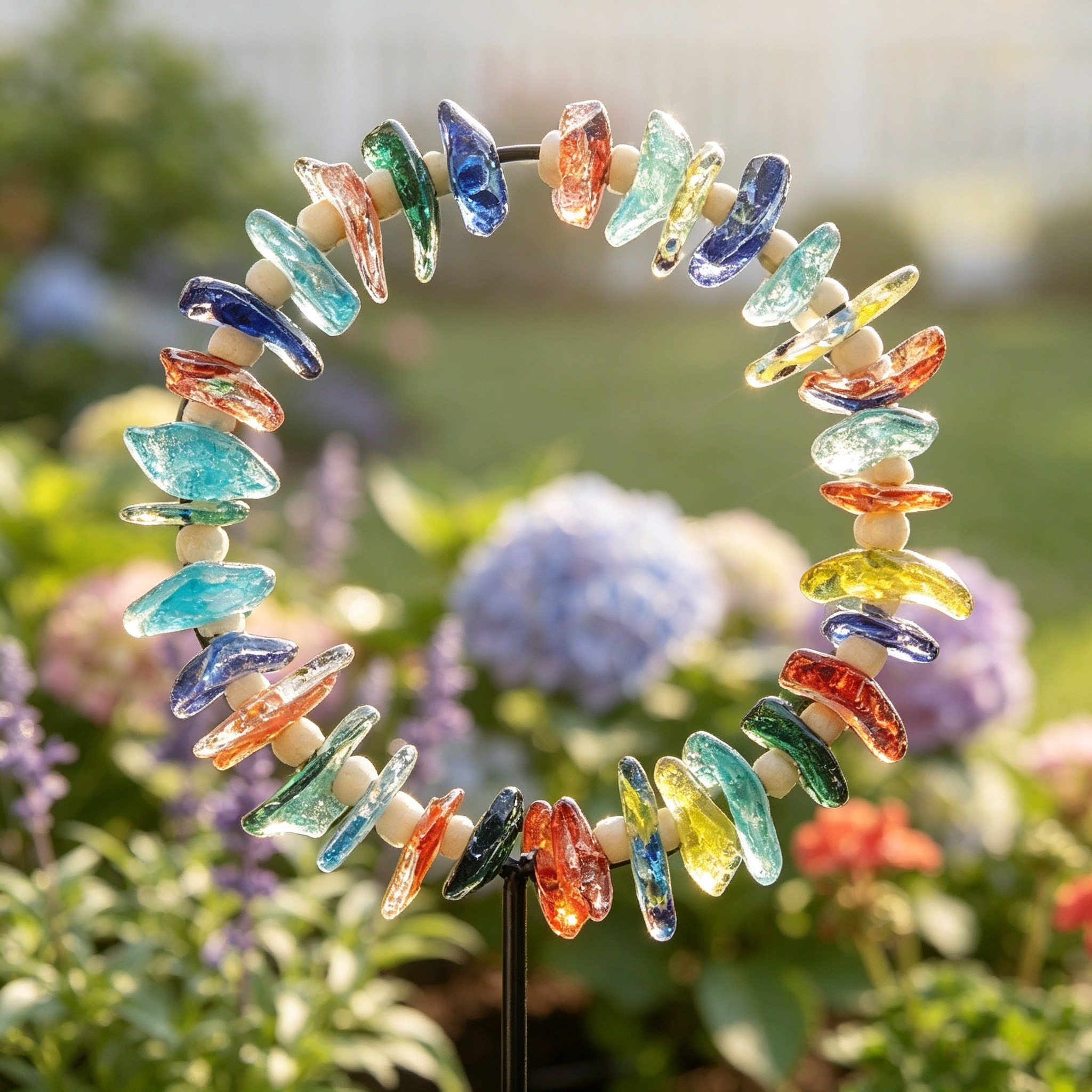 Sea Glass Sun Catcher Garden Stake