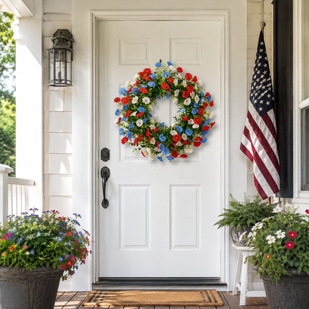 Patriotic Floral Wreath