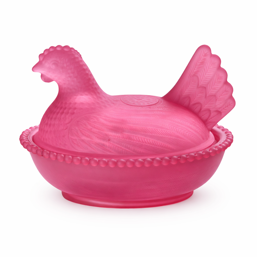 Elegant And Durable Chicken-Shaped Crystal Glass Storage Jar