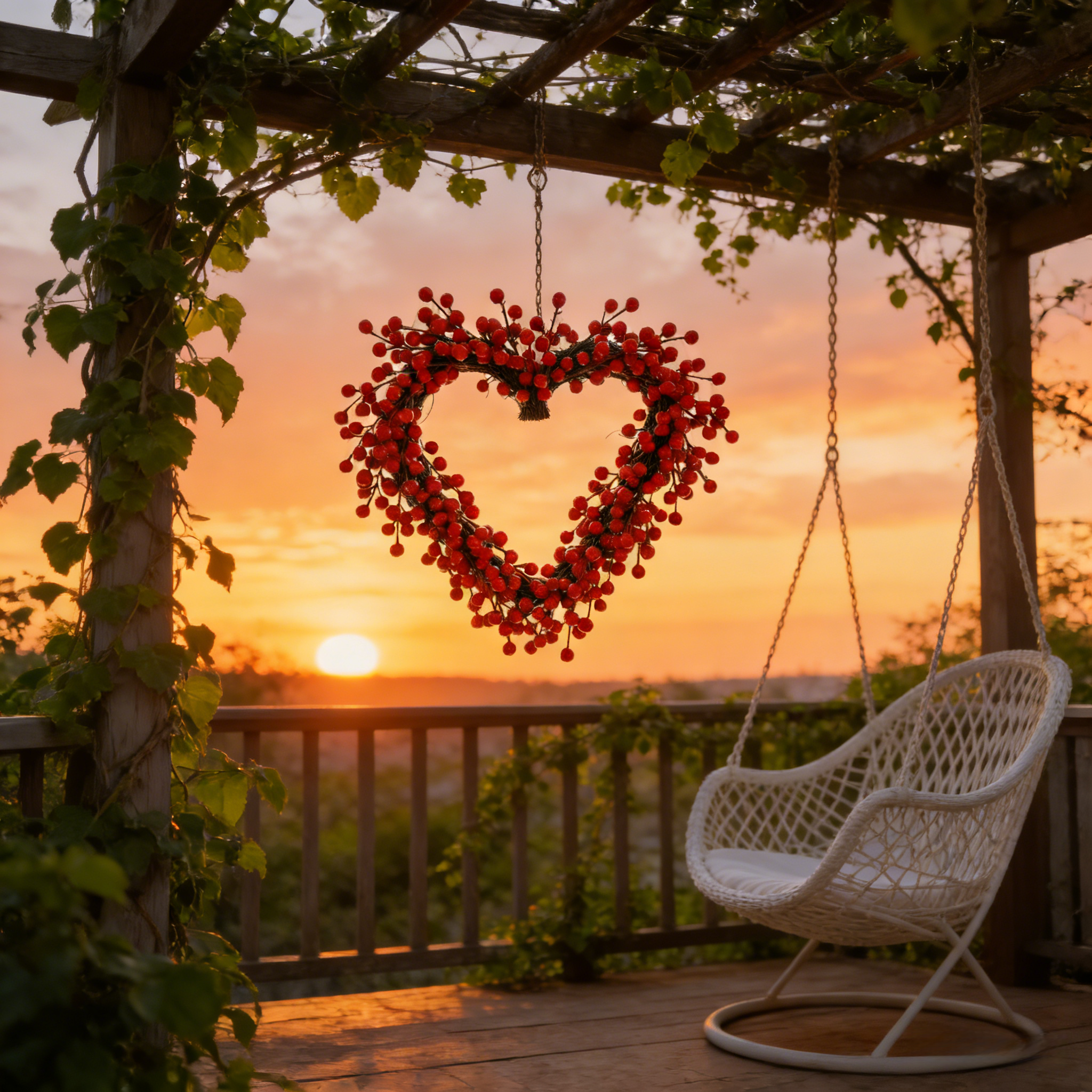 Red Berries Heart-Shaped Wreath