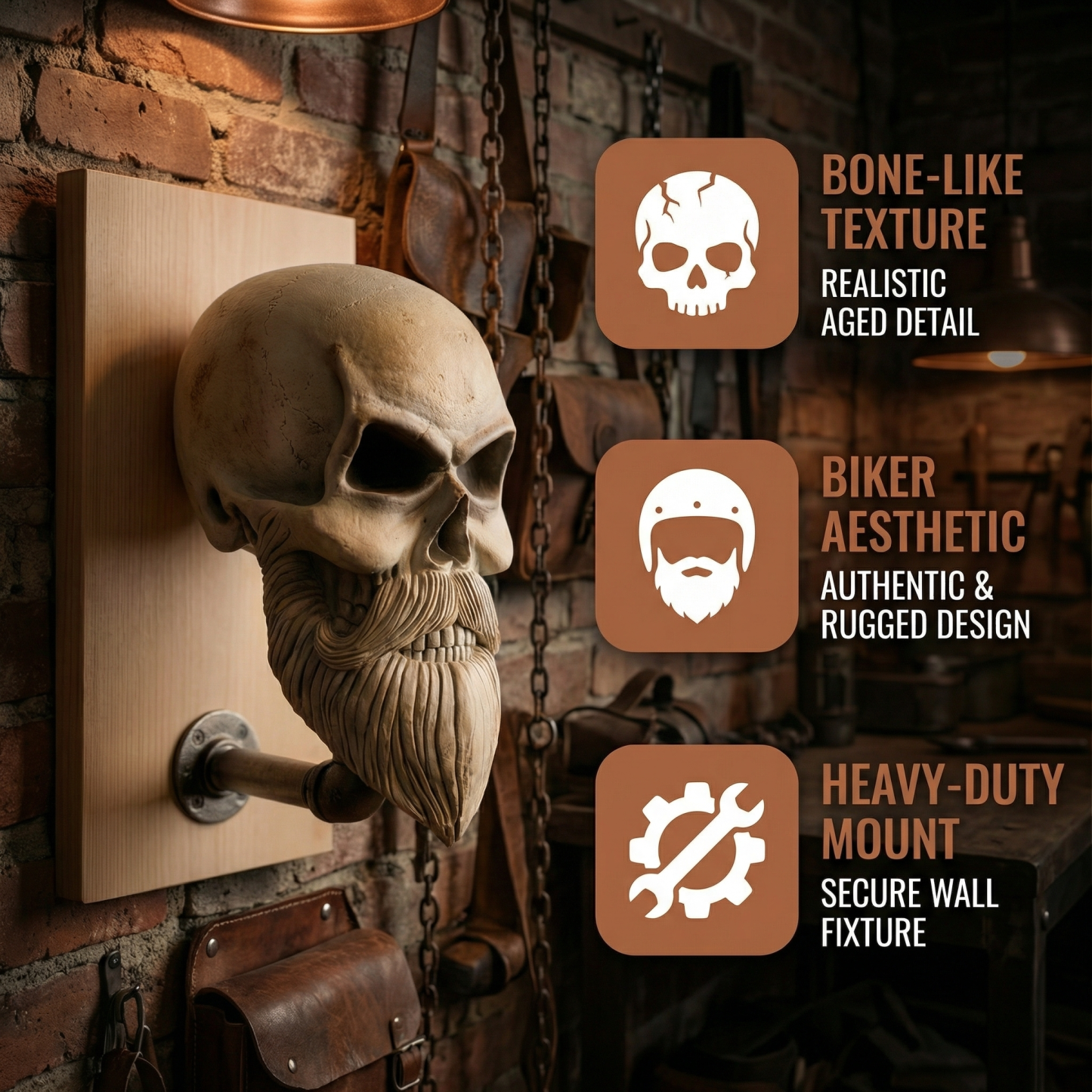 Skull Wall Sculpture Helmet Pendant Mask