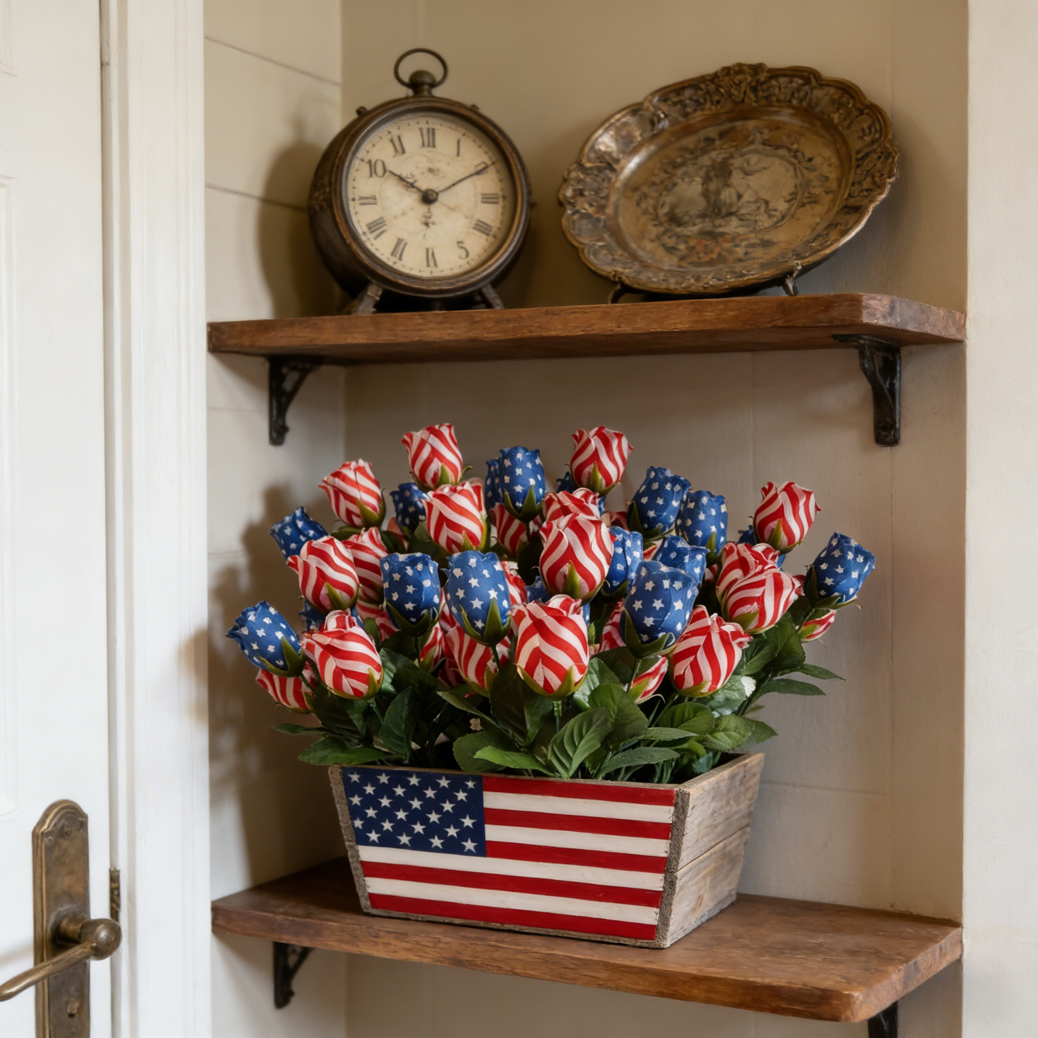Silk Patriotic Tulip Flowers Bouquet (Set of 5 bundles)