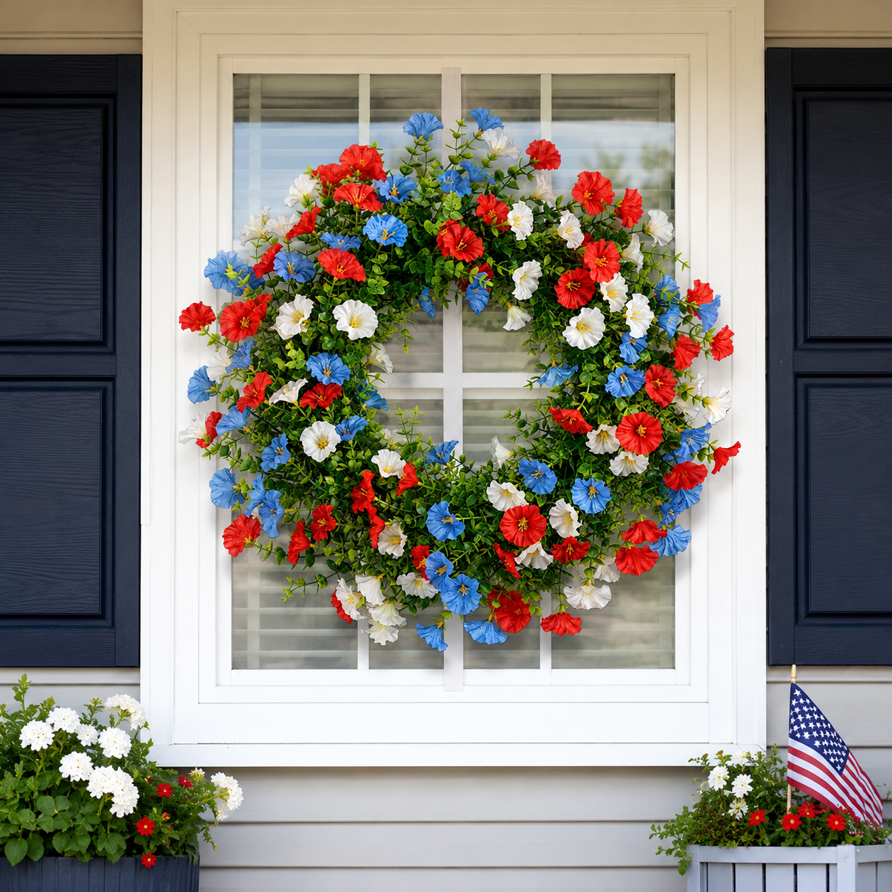 Patriotic Floral Wreath