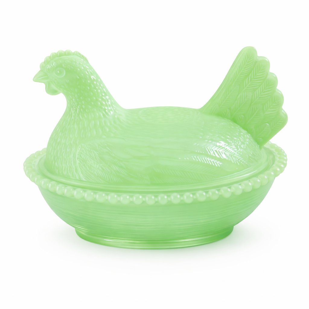 Elegant And Durable Chicken-Shaped Crystal Glass Storage Jar