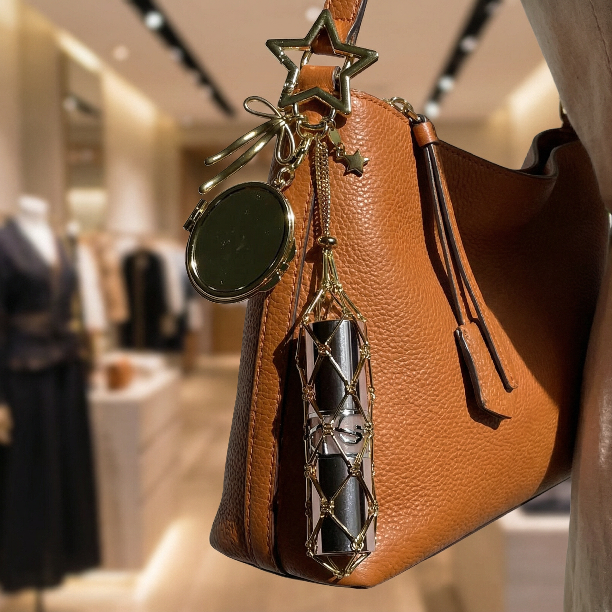 Chic Stainless / Alloy Lip Gloss Holder with Mirror