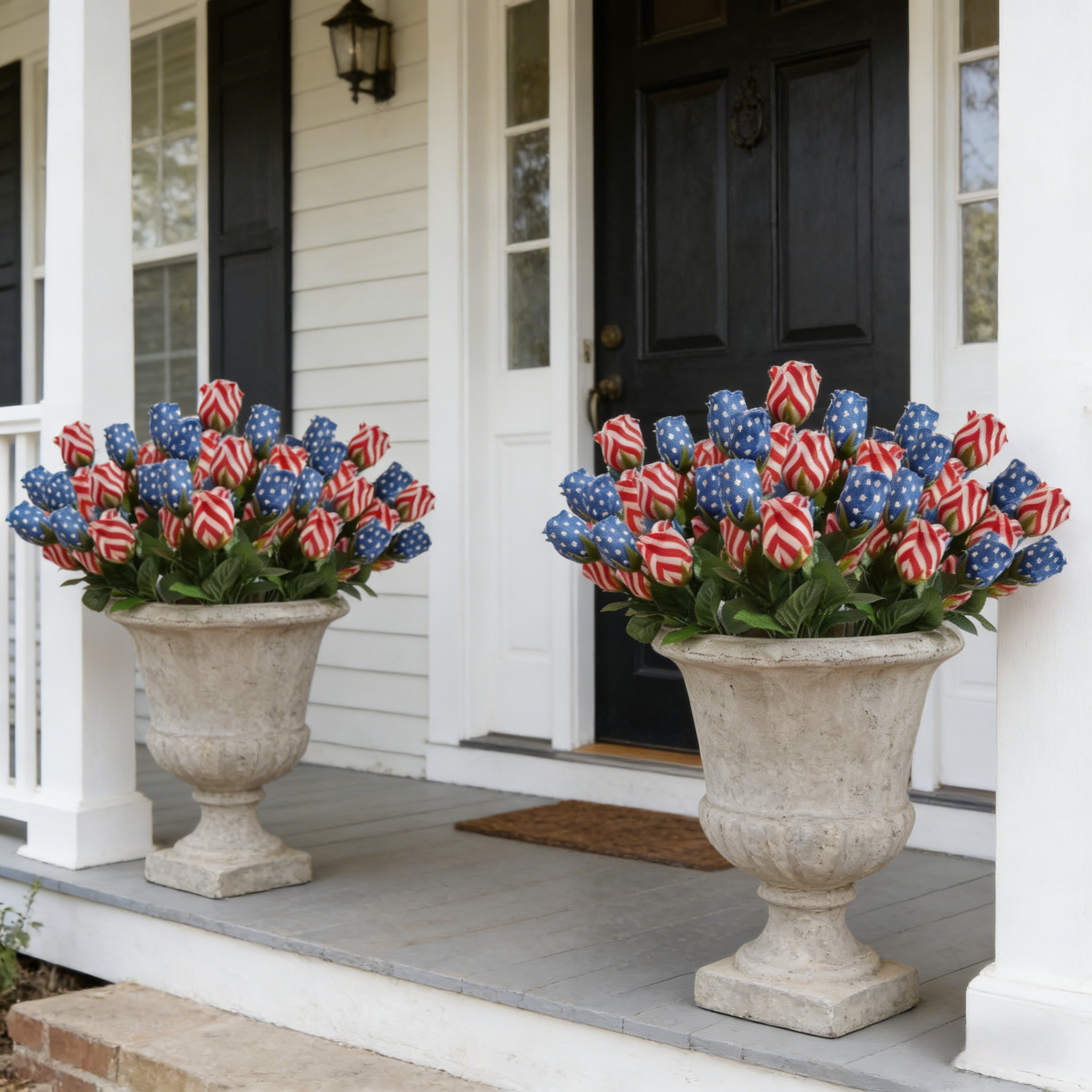 Silk Patriotic Tulip Flowers Bouquet (Set of 5 bundles)
