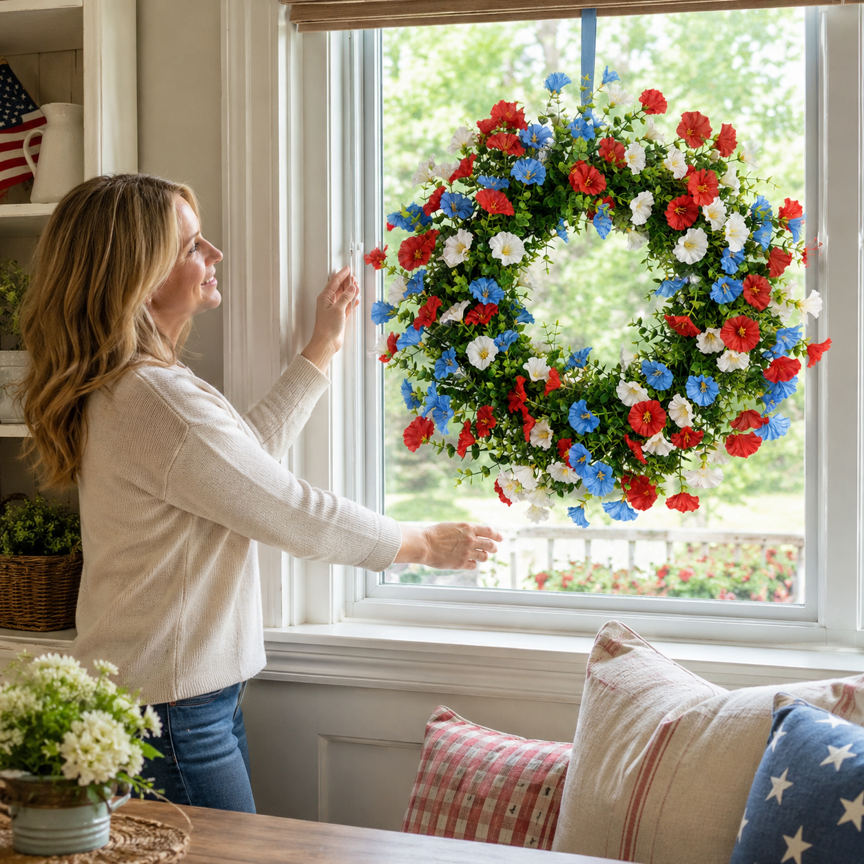 Patriotic Floral Wreath