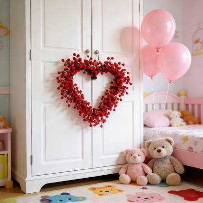 Red Berries Heart-Shaped Wreath