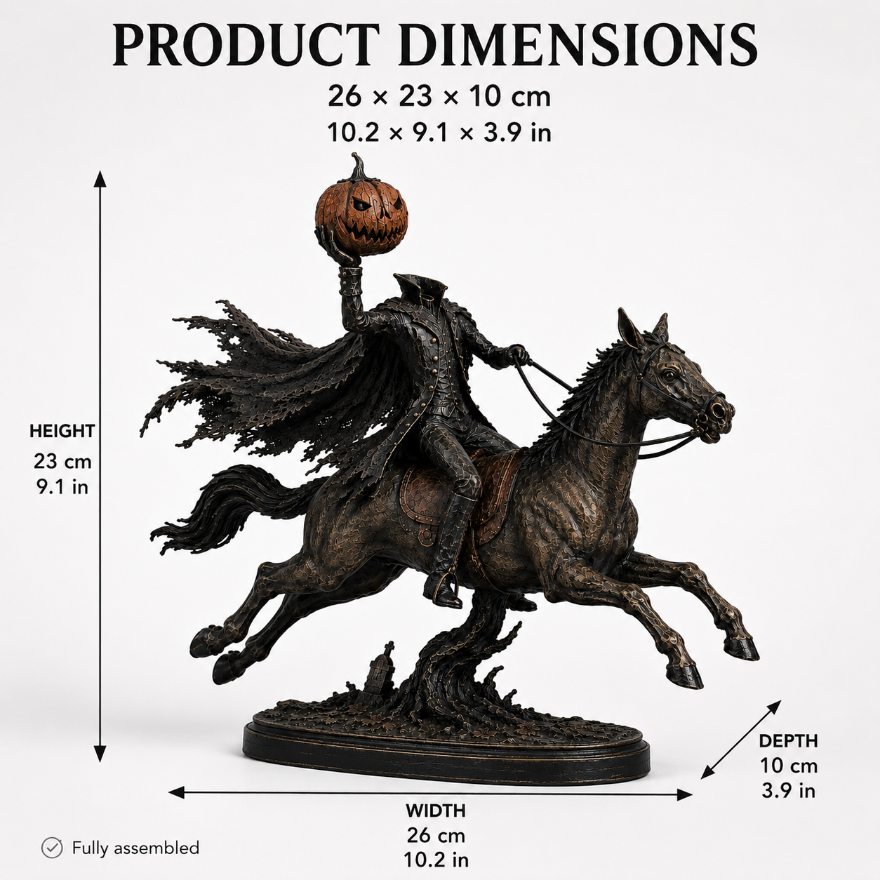 Lighted Headless Horseman Statue