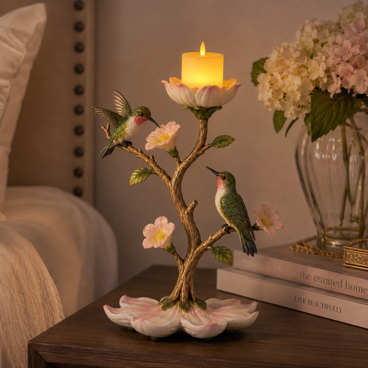 Hummingbird Garden LED Candle Decor