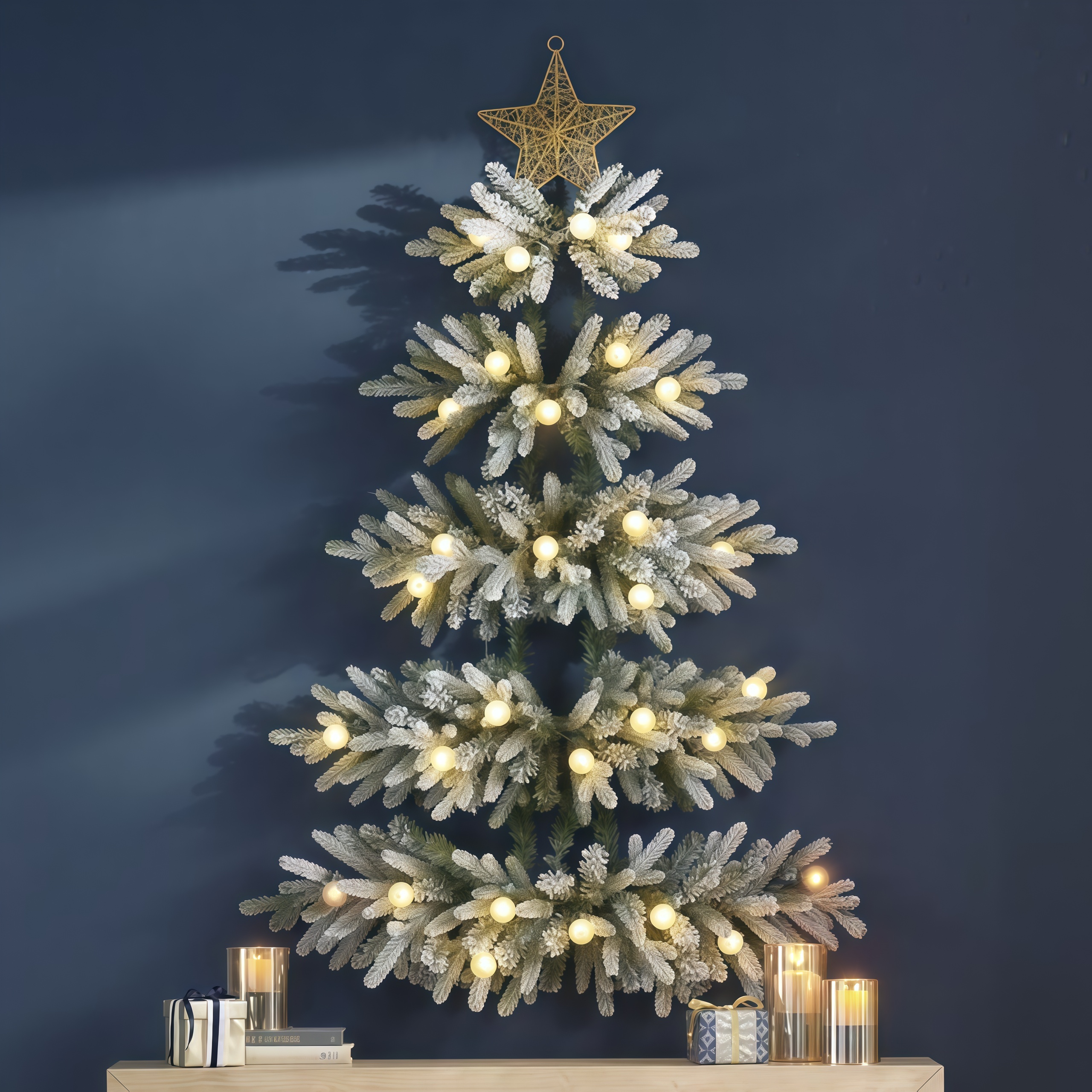 Pre-Lit Deluxe Wall Hanging Tree