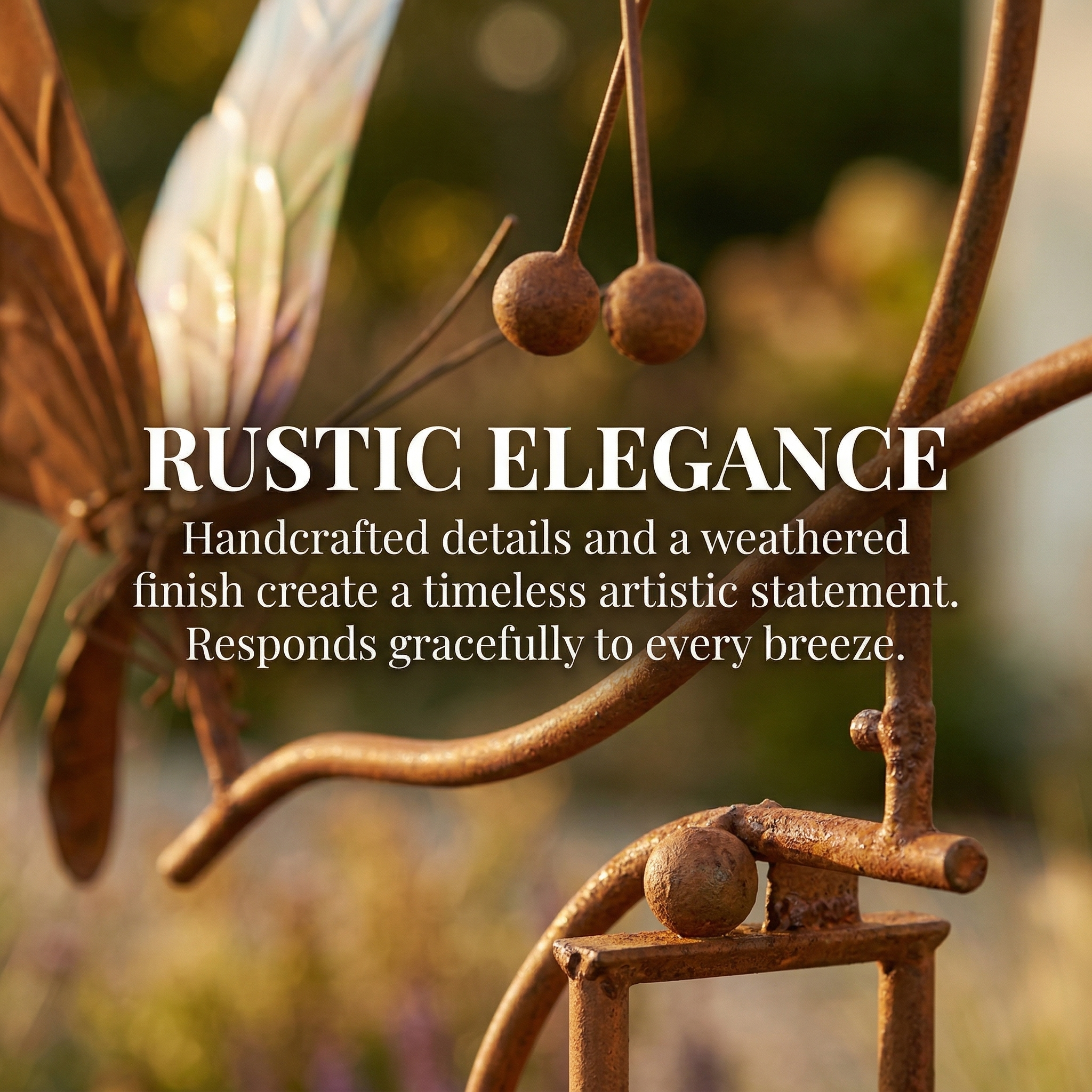 Rustic Dragonfly Kinetic Garden Stake