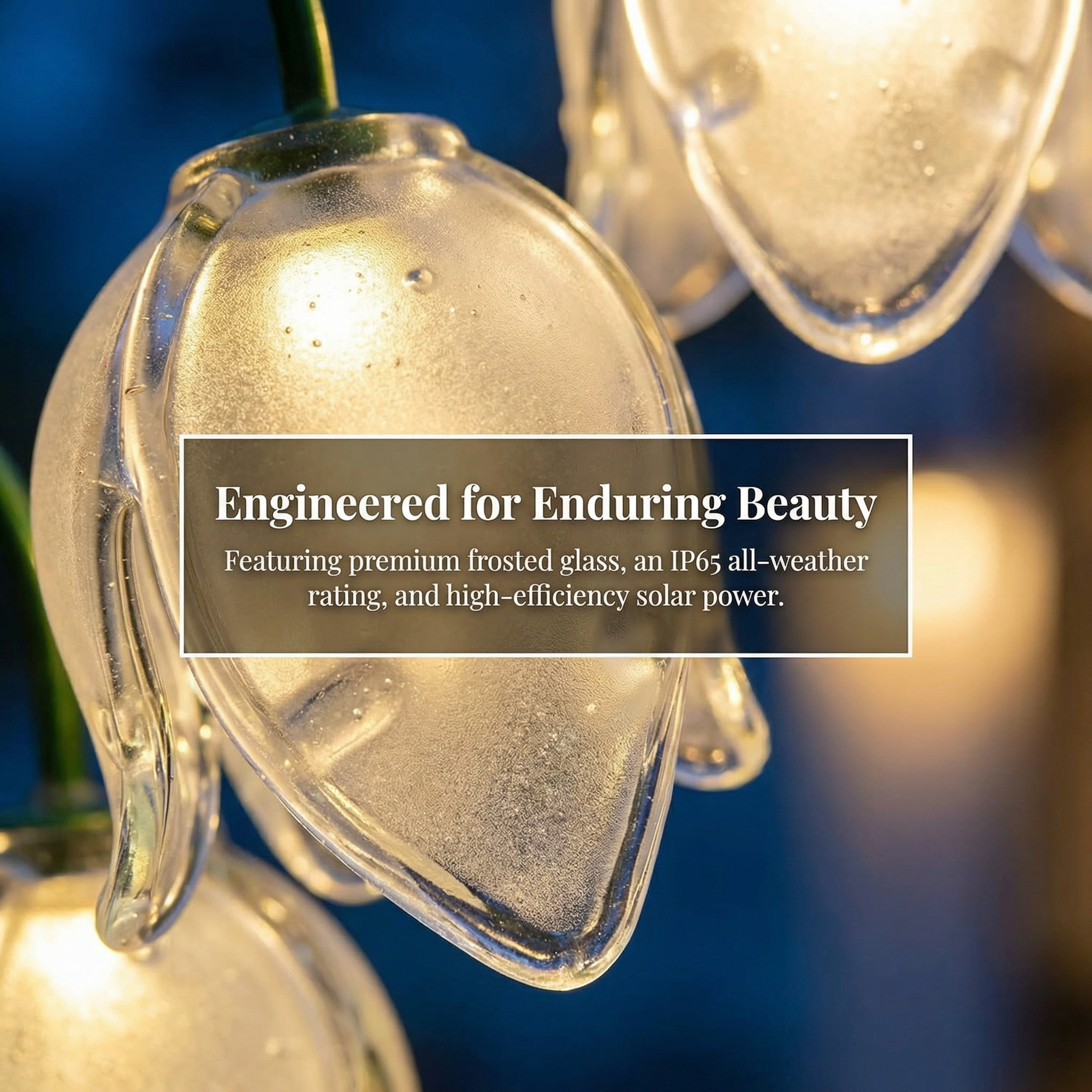 Artisanal Glass Lily of the Valley Solar Stakes