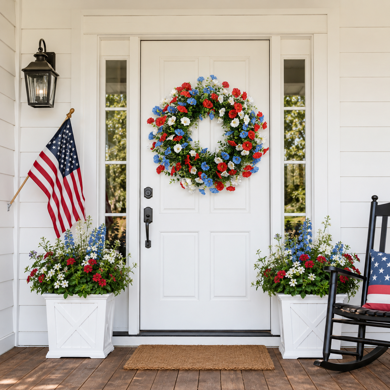 Patriotic Floral Wreath