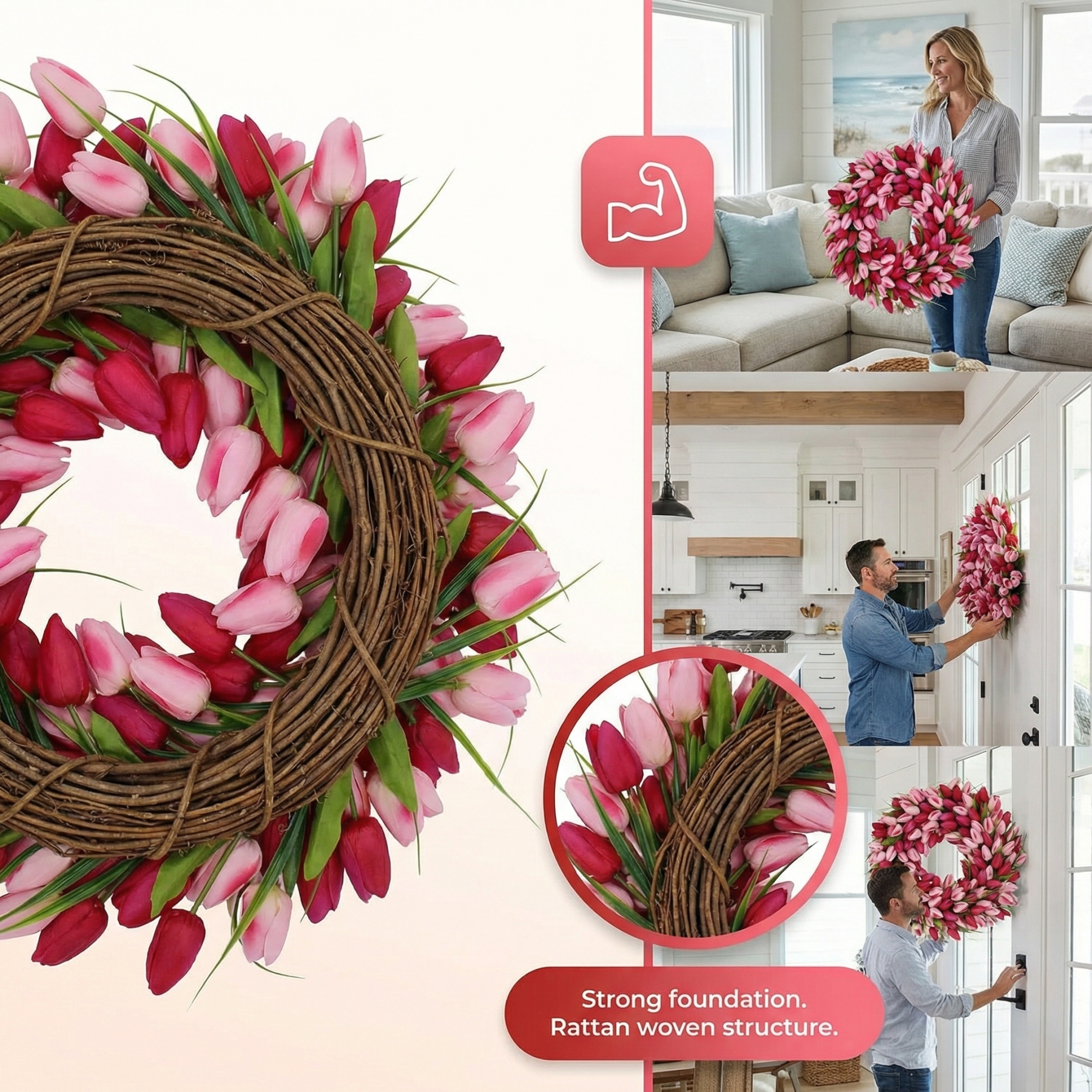 Vibrant Tulip Wreath