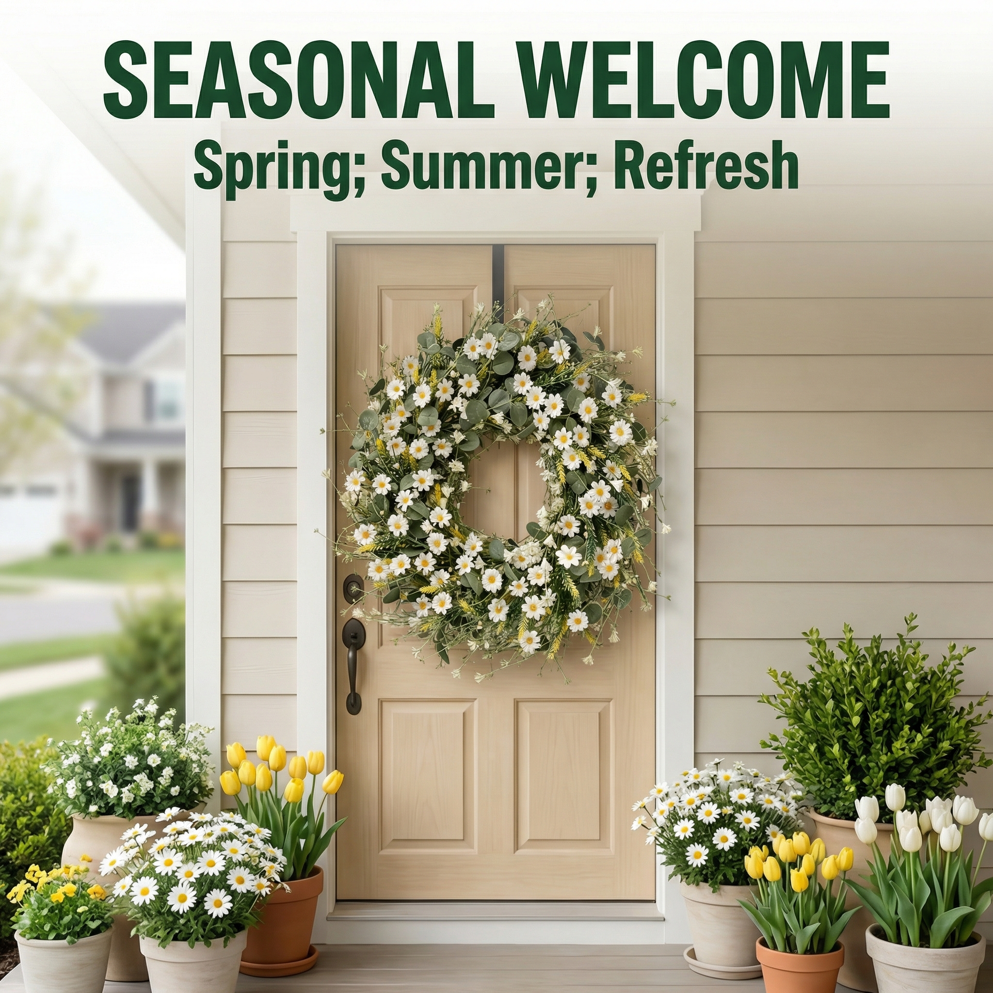 A White Daisy Decorative Wreath