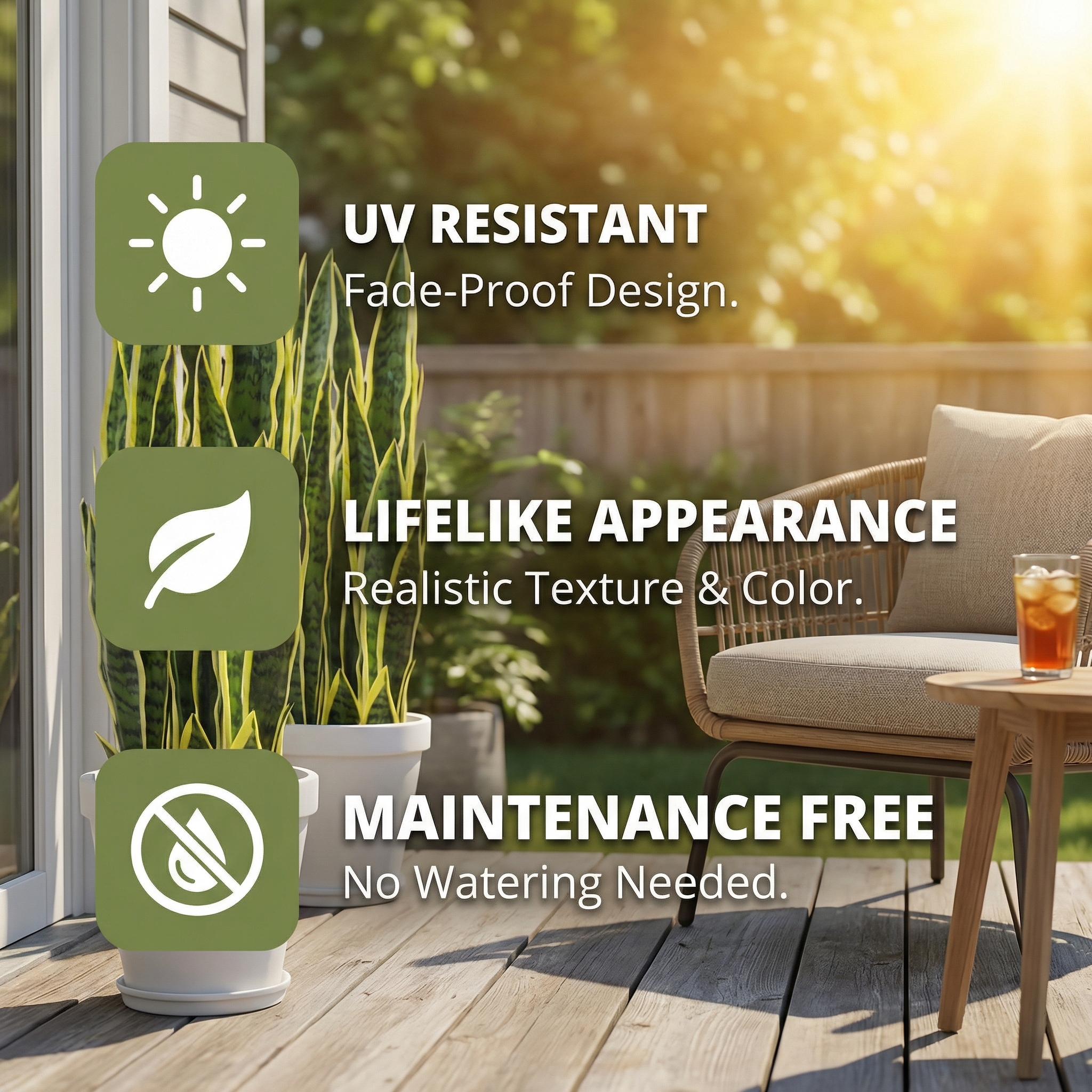 Extra Long Artificial UV tolerant Sansevieria Greenery