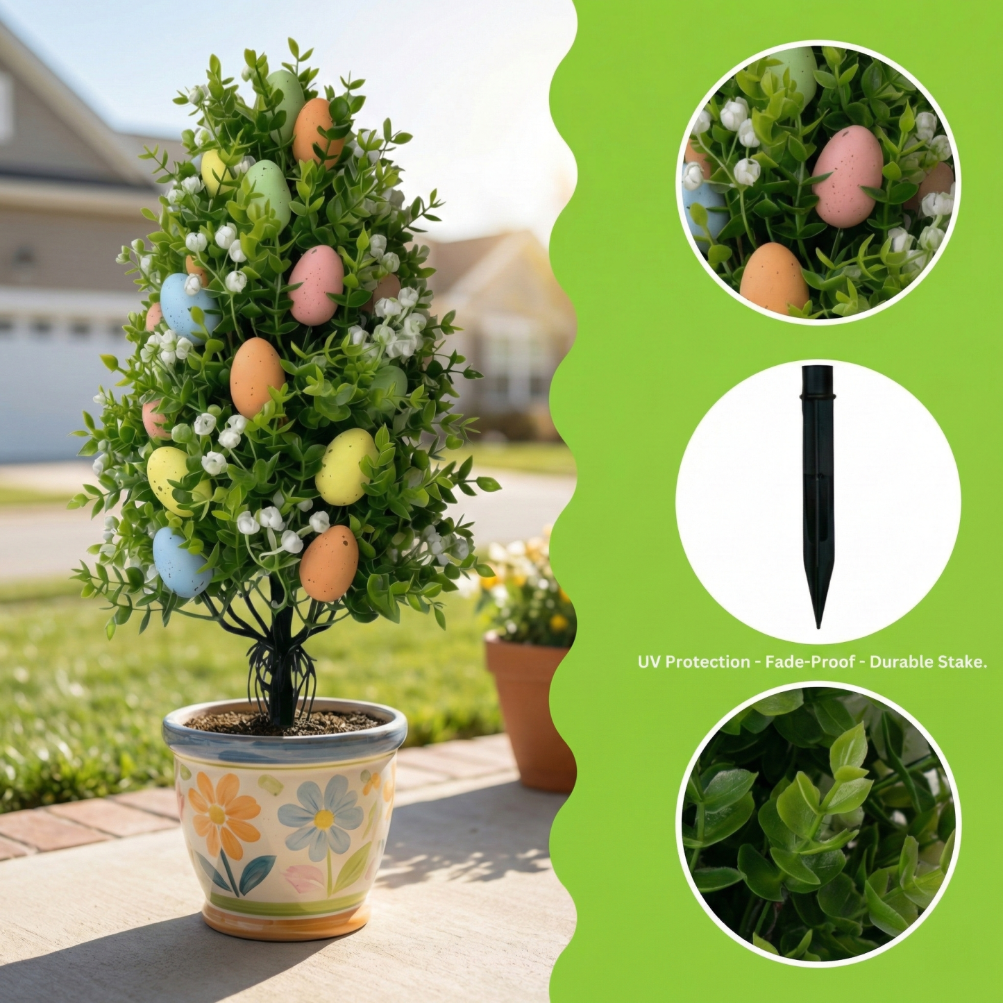 Multi-Colored Easter Egg Garden Stake