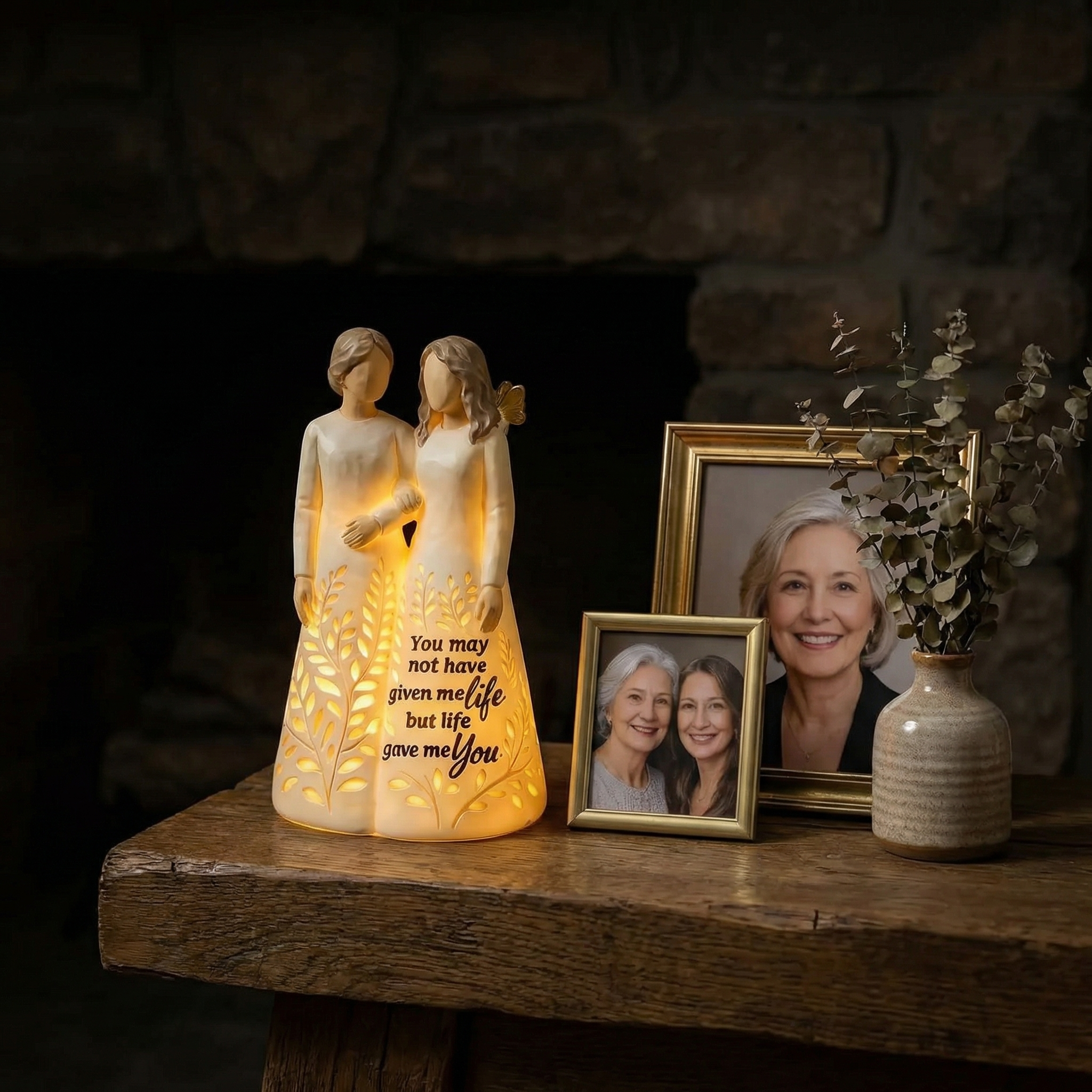 "Life Gave Me You" Mother-in-Law Figurine Night Light