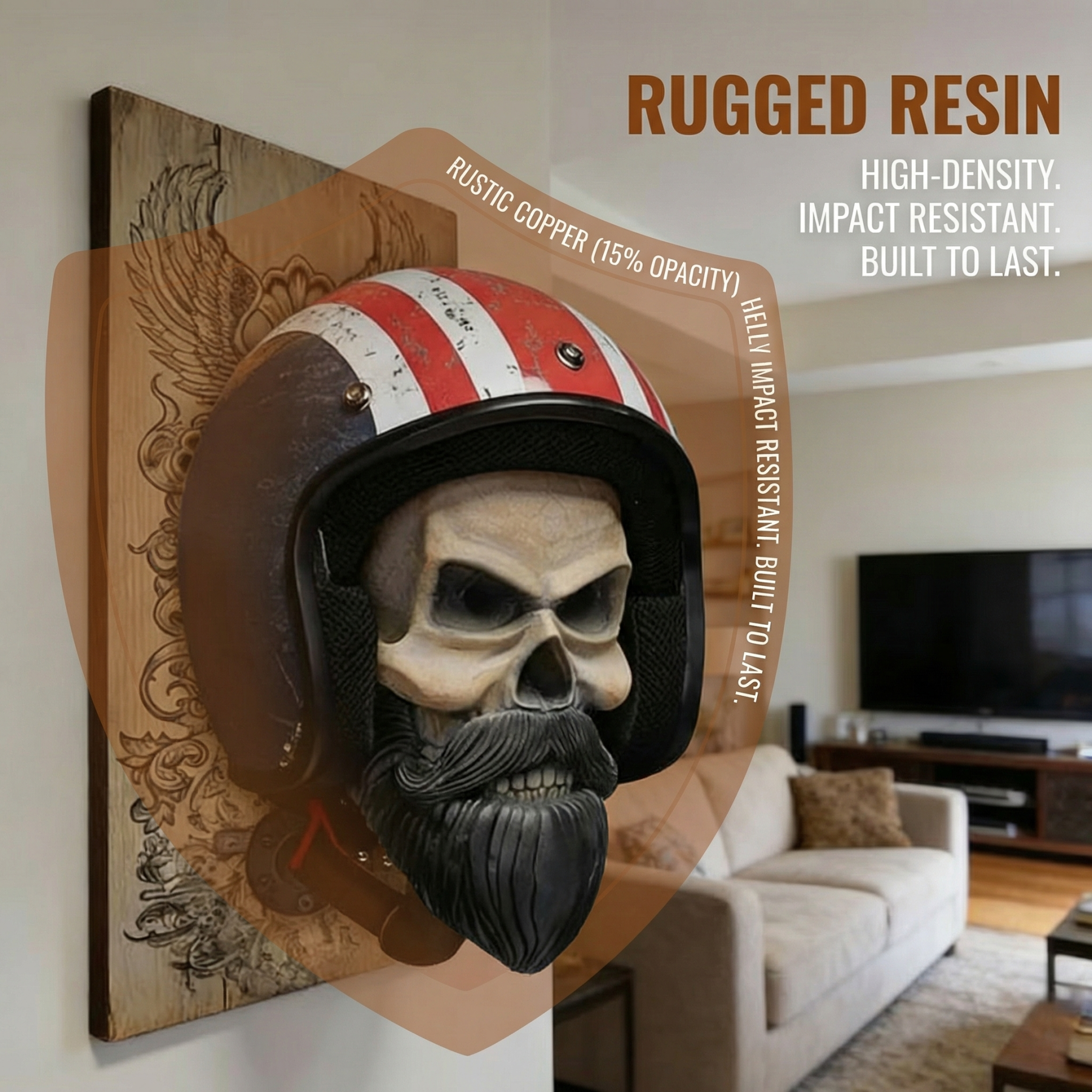 Skull Wall Sculpture Helmet Pendant Mask