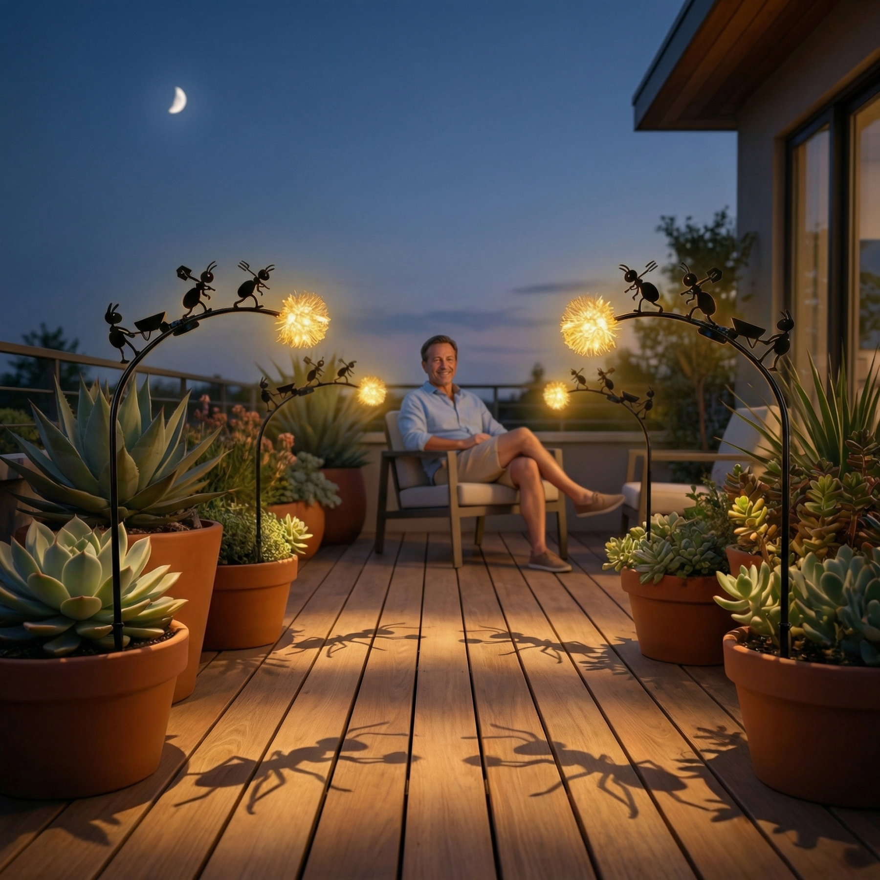 Cute Metal Ant Garden Decorative Lights