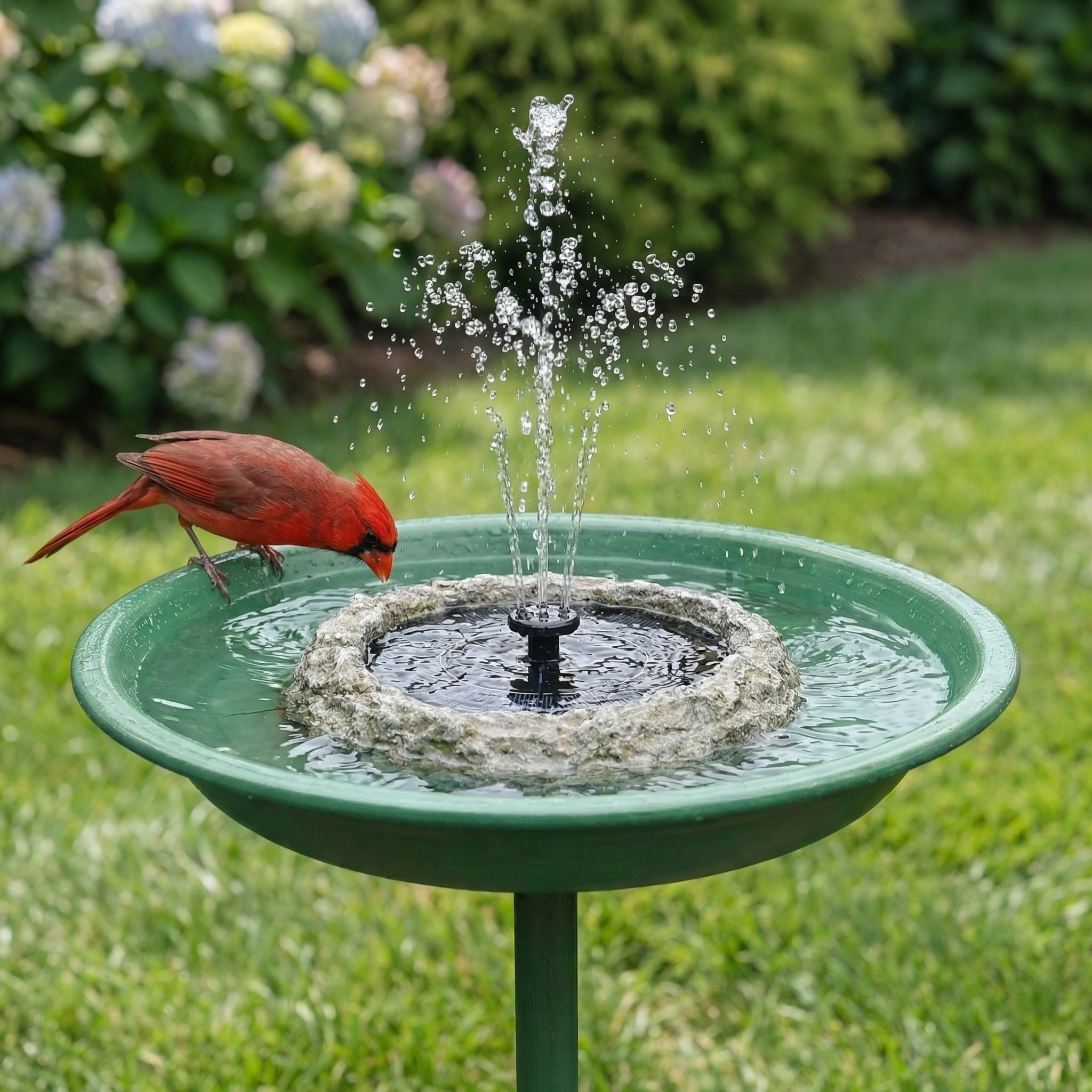 Rock-Style Solar Bird Bath Water Fountain