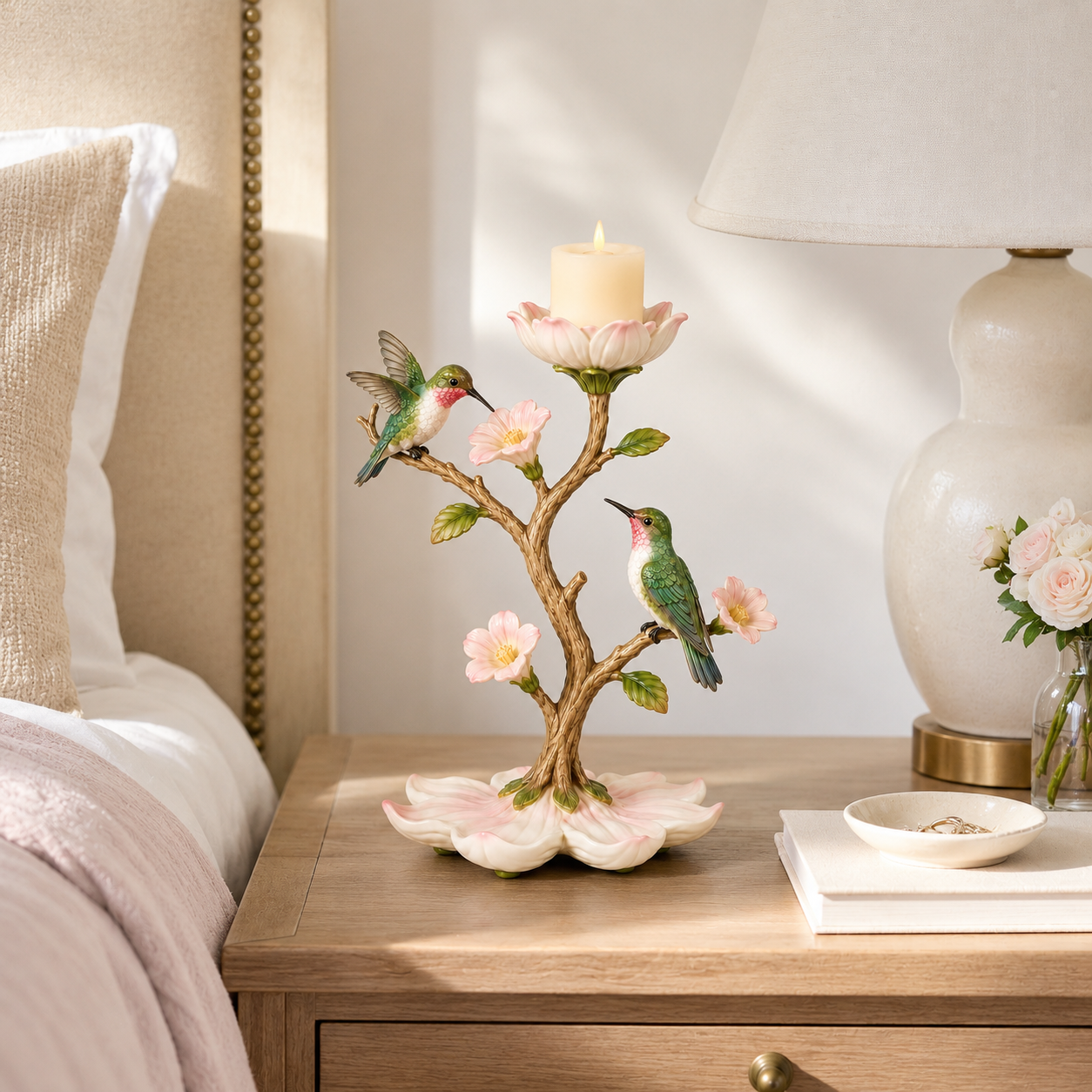 Hummingbird Garden LED Candle Decor