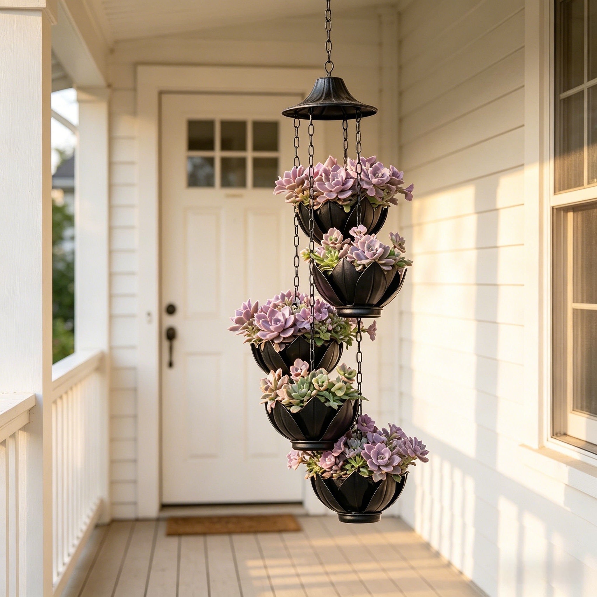 Hanging Black Iron Planter Basket