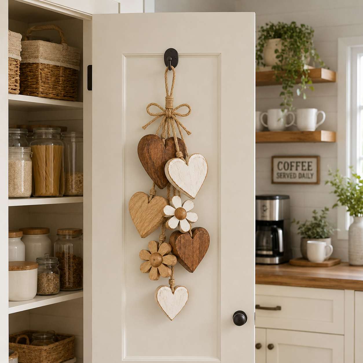 Rustic Wooden Heart & Daisy Wall Hanging