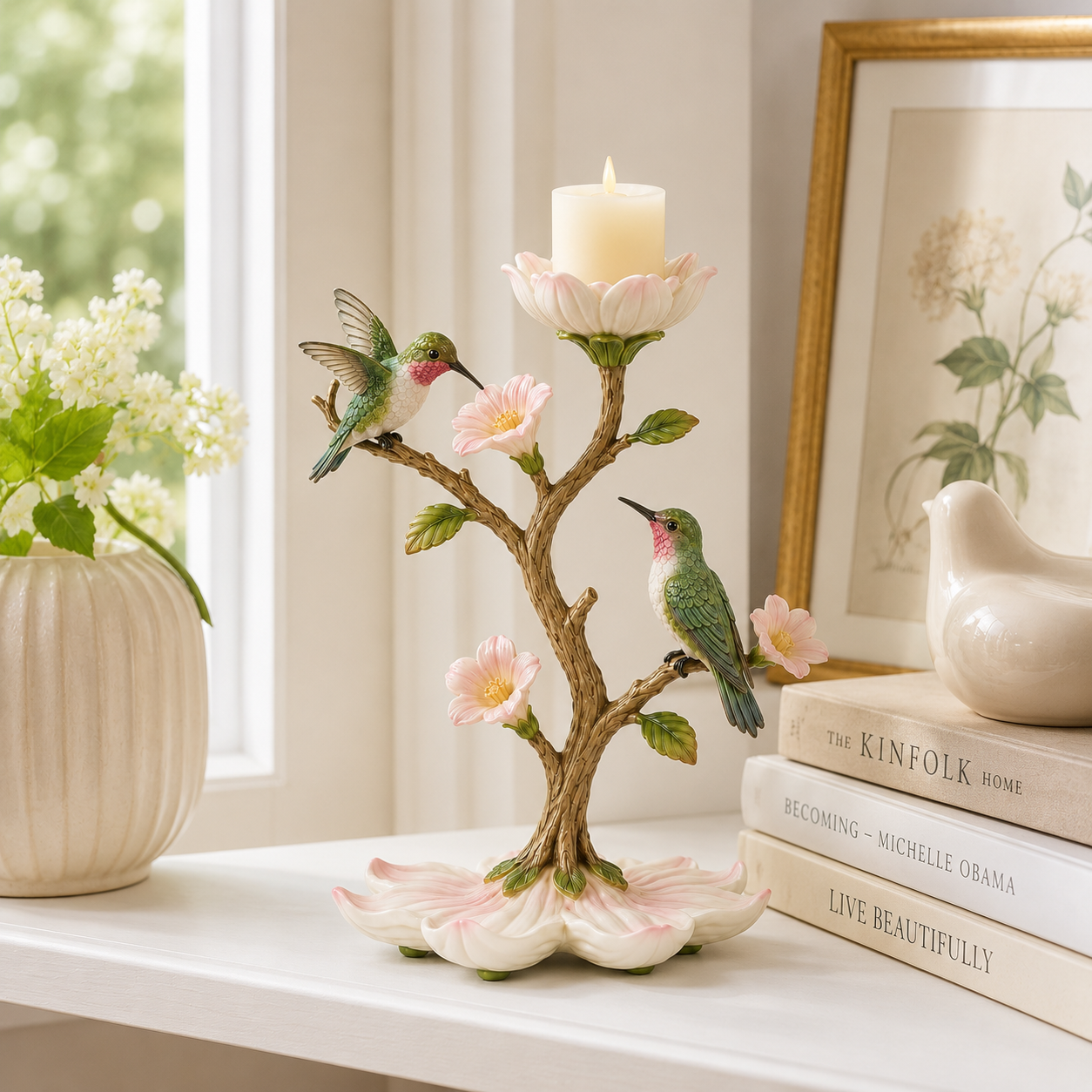 Hummingbird Garden LED Candle Decor