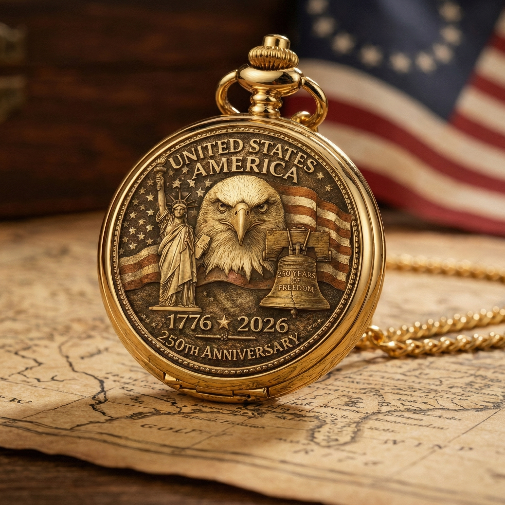 1776-2026 250Th Anniversary Commemorative Pocket Watch Retro