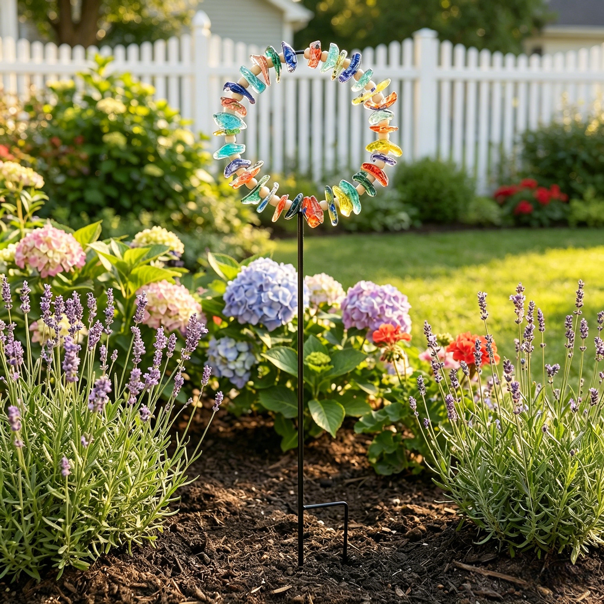 Sea Glass Sun Catcher Garden Stake