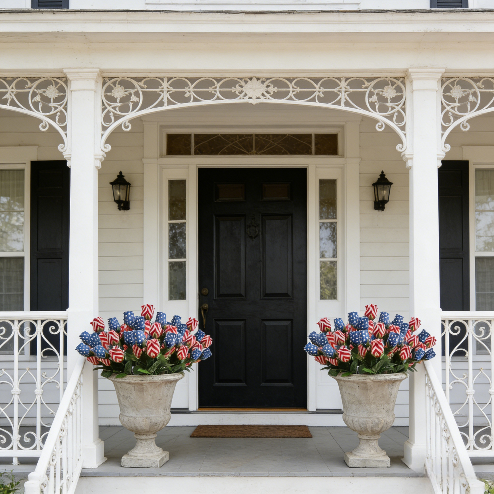 Silk Patriotic Tulip Flowers Bouquet (Set of 5 bundles)