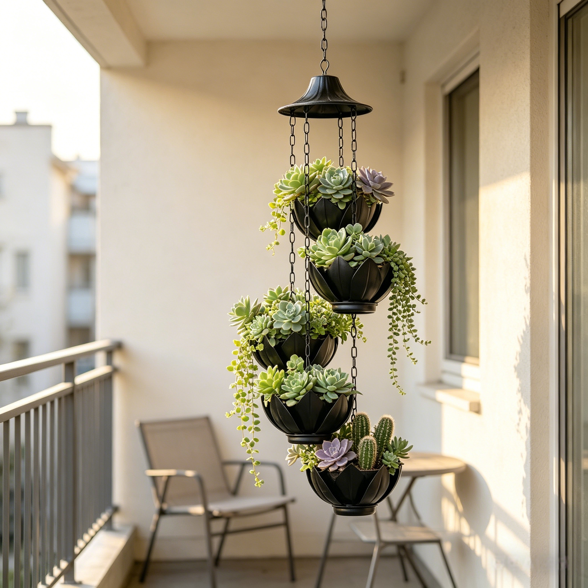 Hanging Black Iron Planter Basket