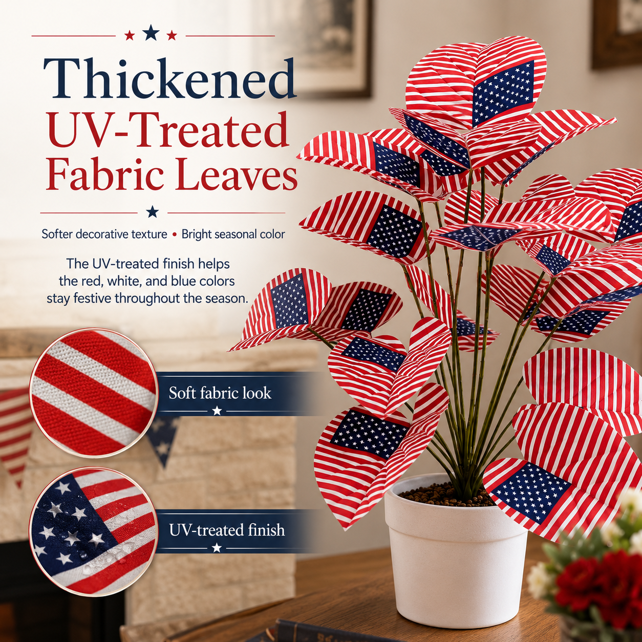 Patriotic Faux Plant Decor for Porch & Entryway