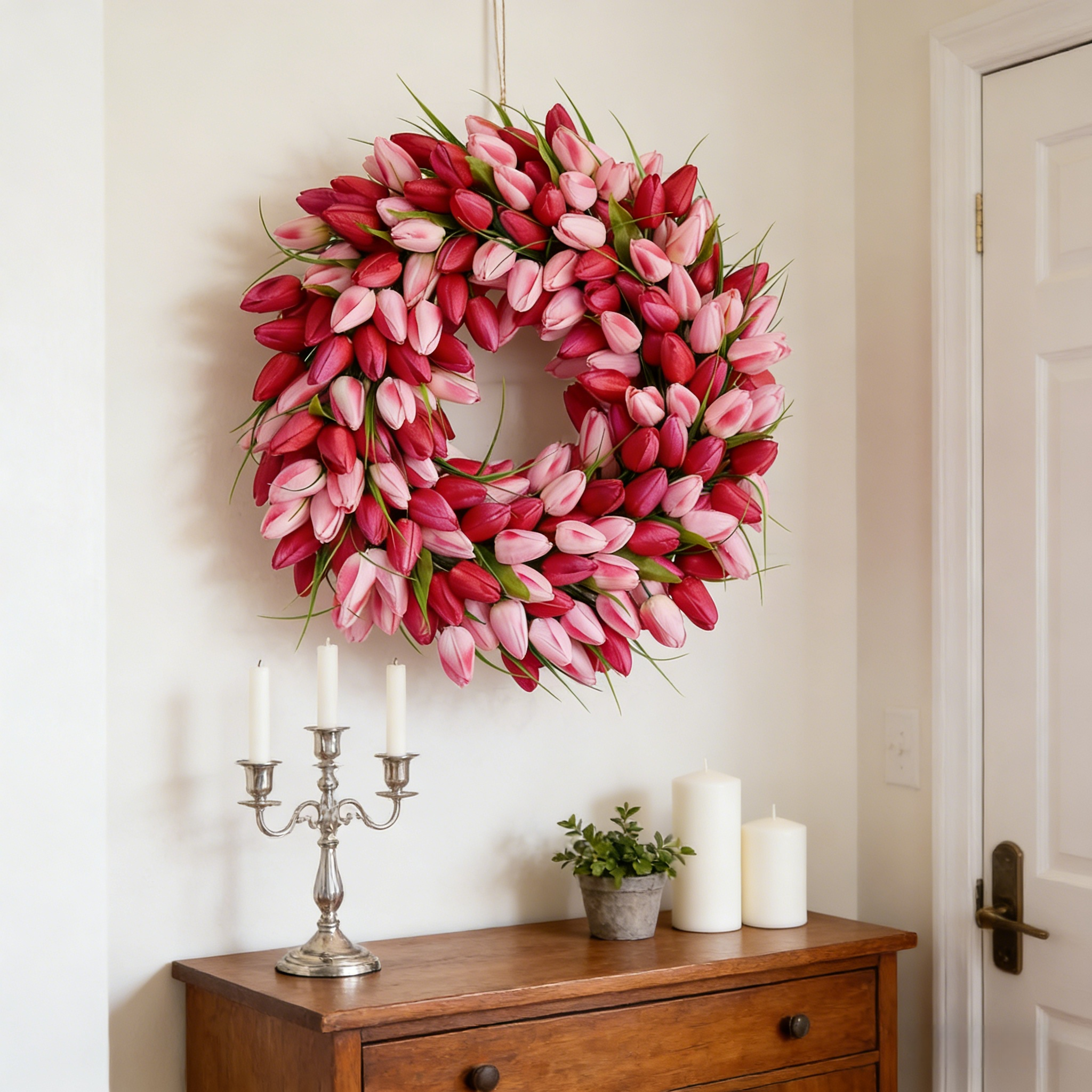Vibrant Tulip Wreath