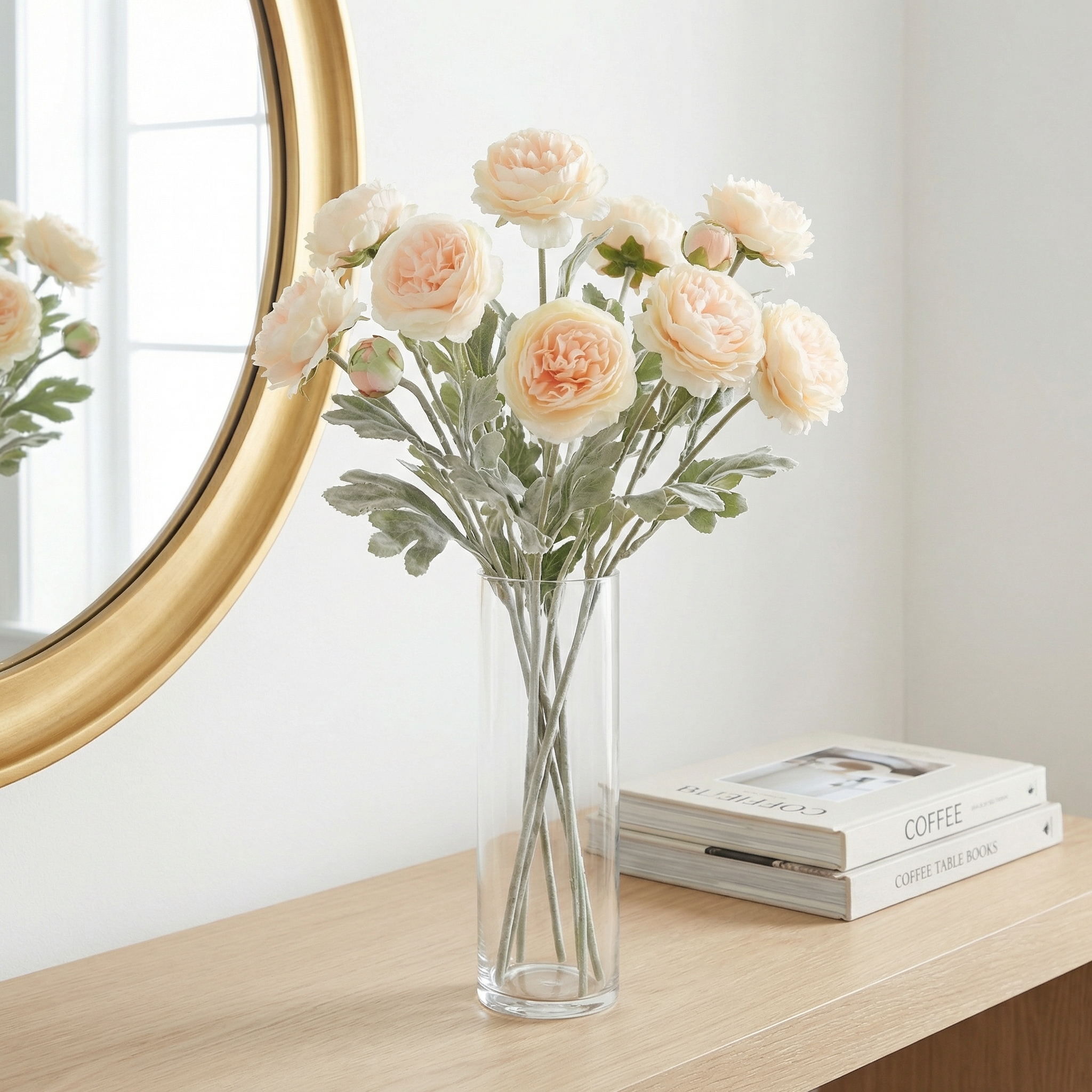 'Looks real' Silk Ranunculus Flocked Stem