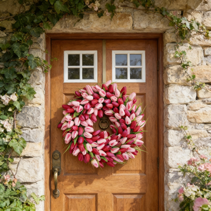 Vibrant Tulip Wreath